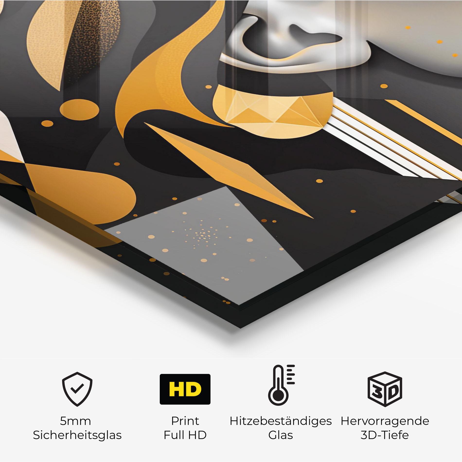 Küchenrückwand Glas Dreamy Grey Woman mockup 2