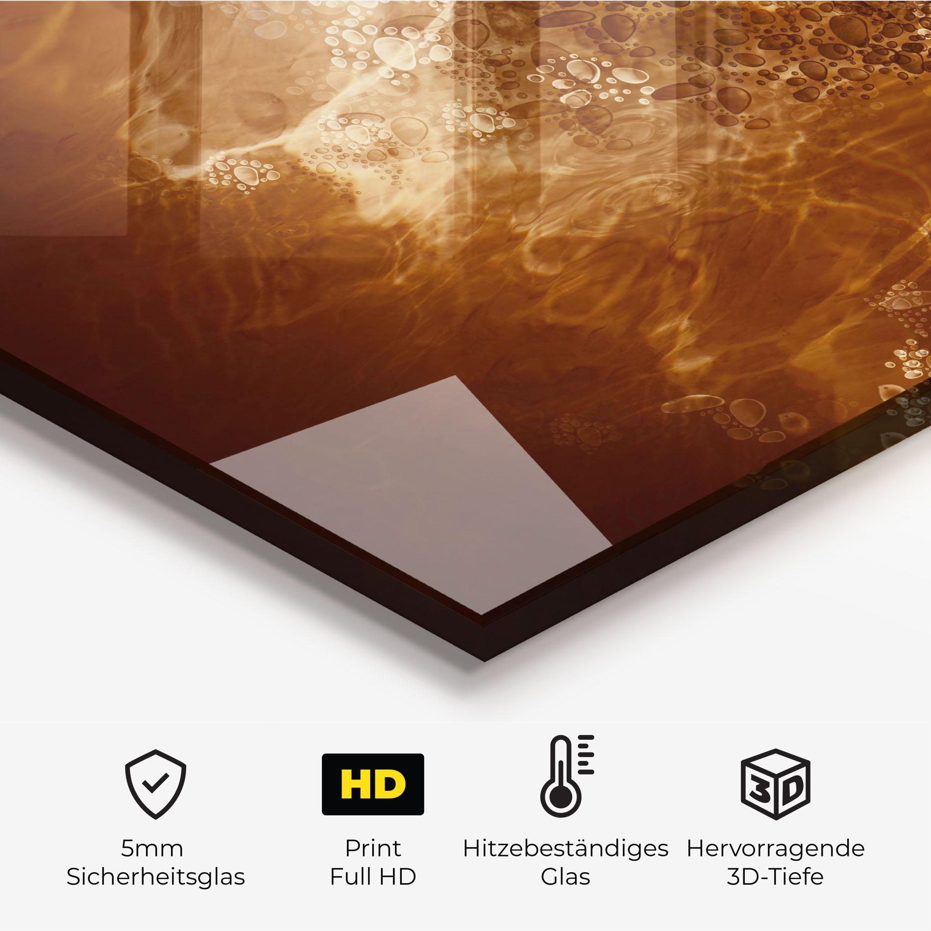 Küchenrückwand Glas Golden Beauty mockup 2