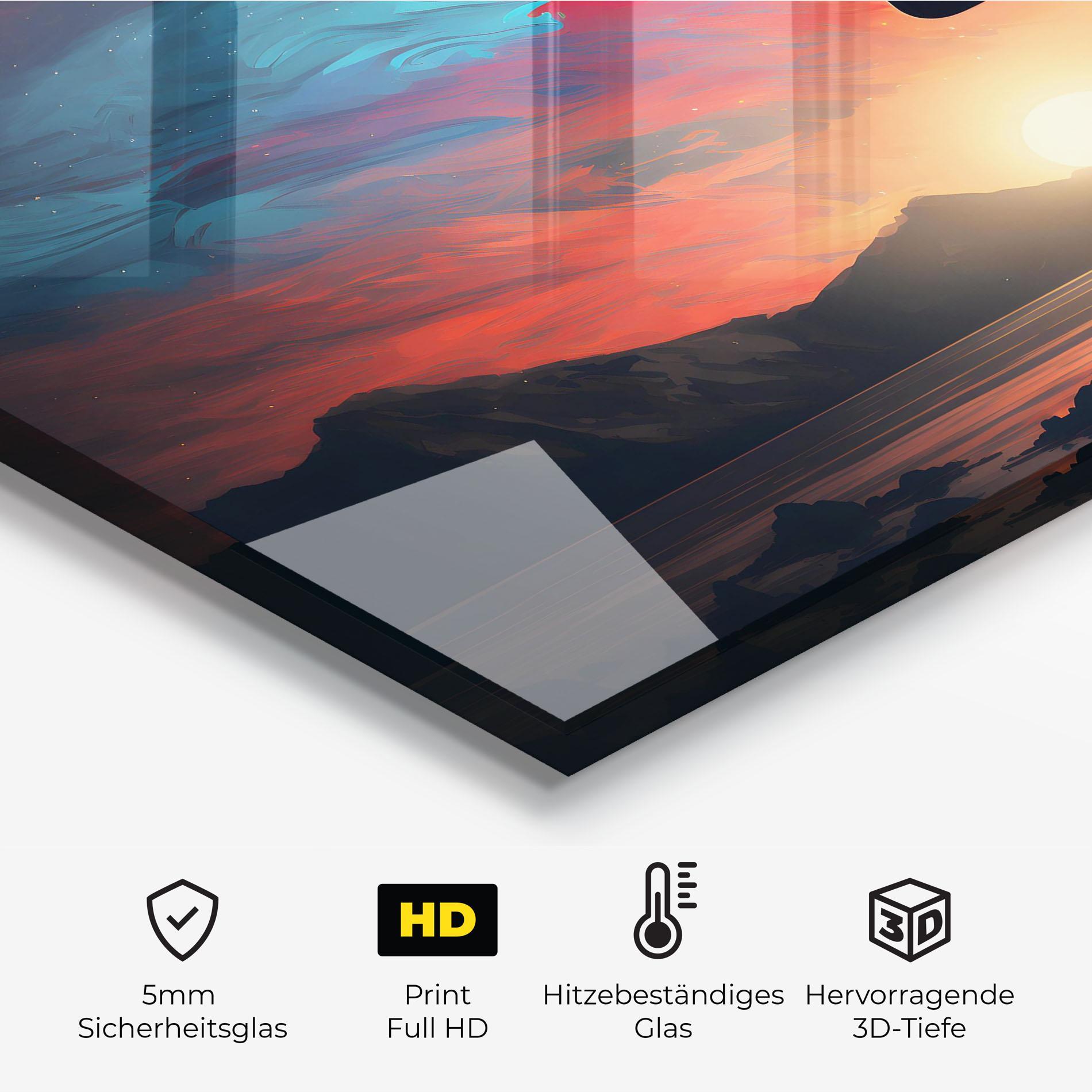 Küchenrückwand Glas Mystical Woman Silhouette mockup 2