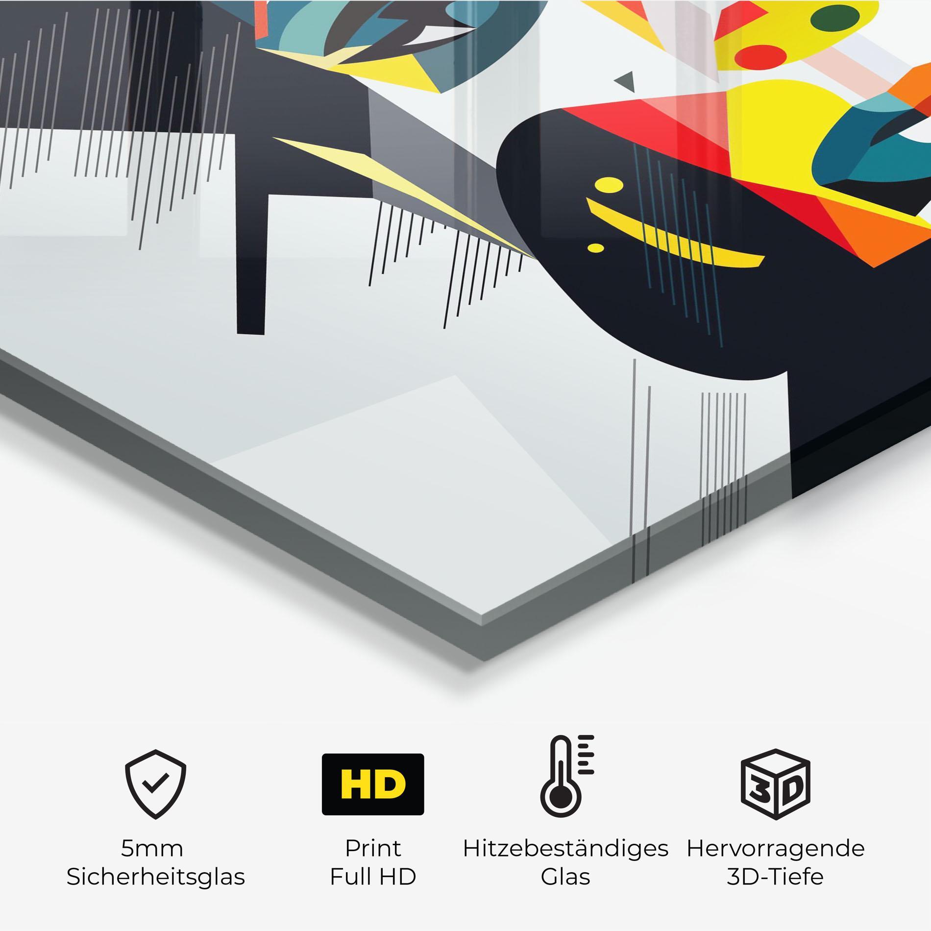 Küchenrückwand Glas Red Eye Woman mockup 2