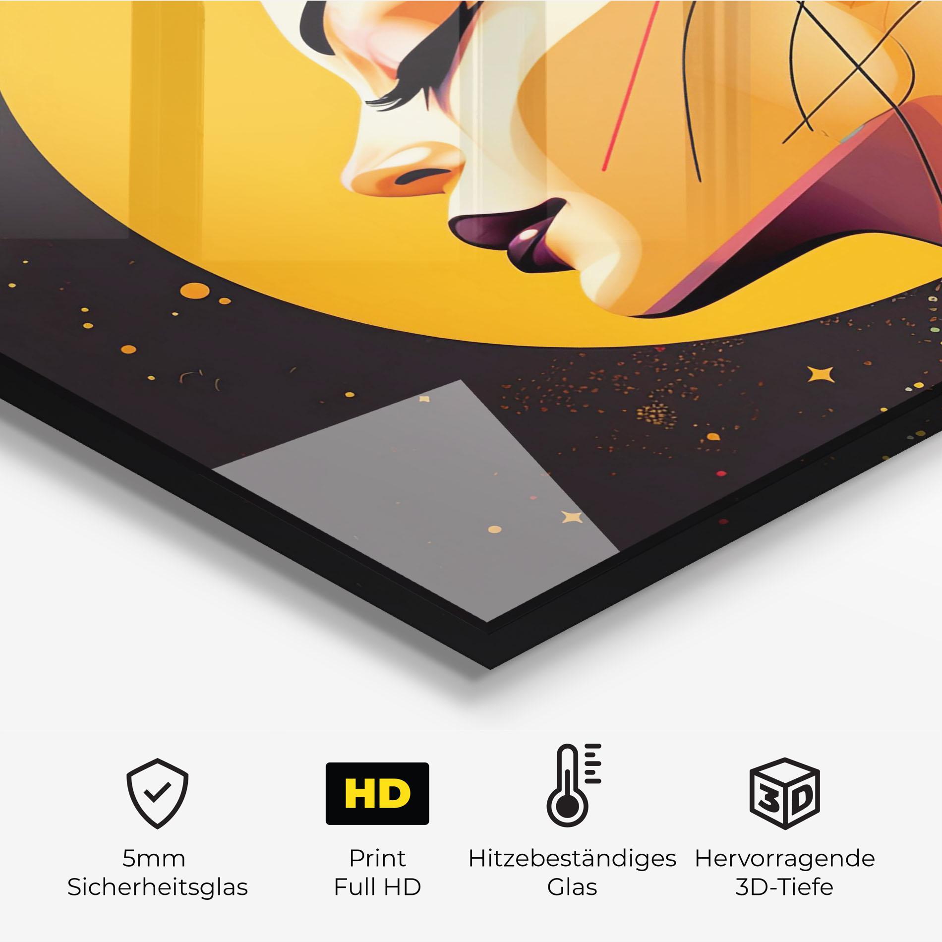 Küchenrückwand Glas Synthetic Female mockup 2