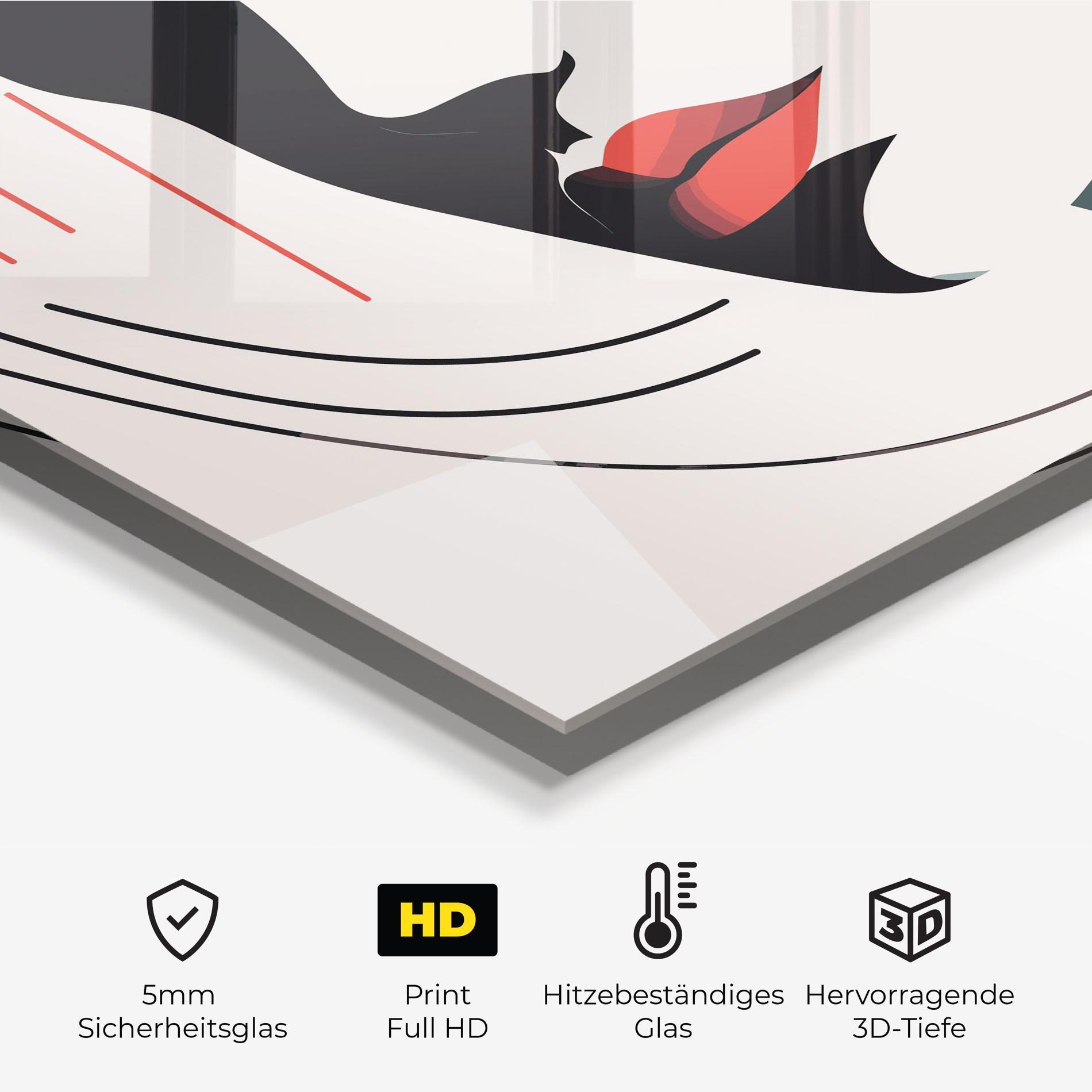 Küchenrückwand Glas Woman Red Lips mockup 2