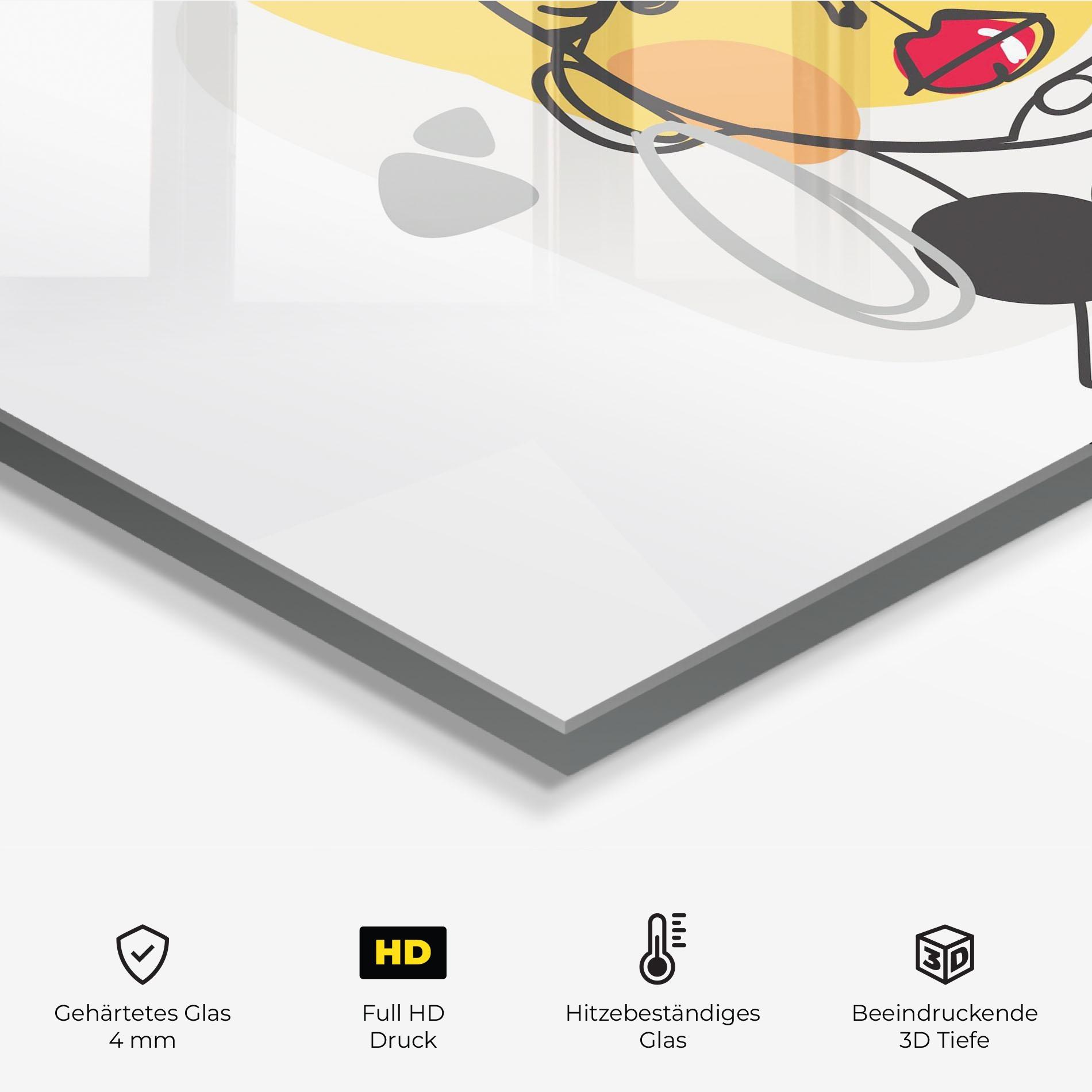 Küchenrückwand Glas Abstract Blonde Face mockup 2