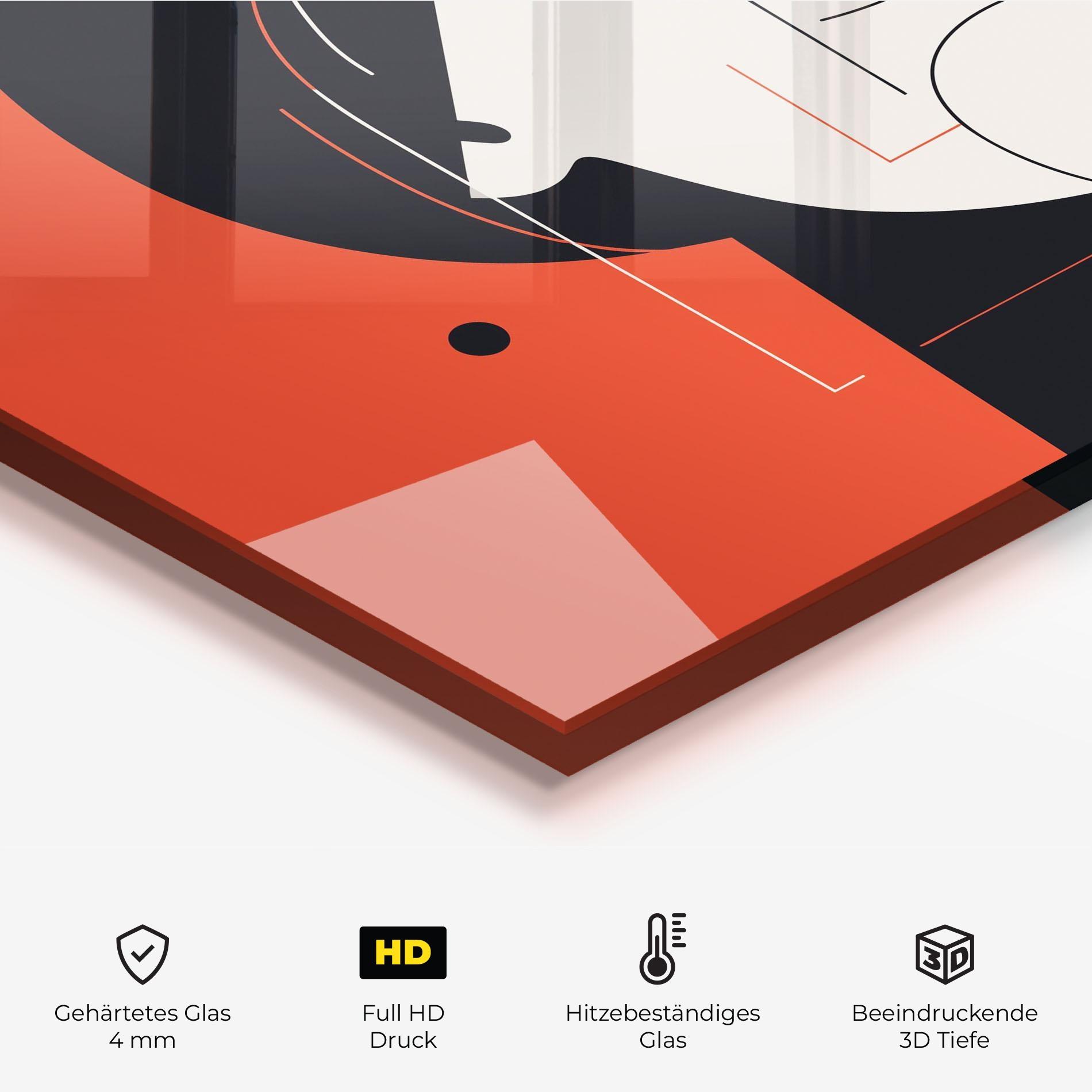 Küchenrückwand Glas Abstract White Face mockup 2