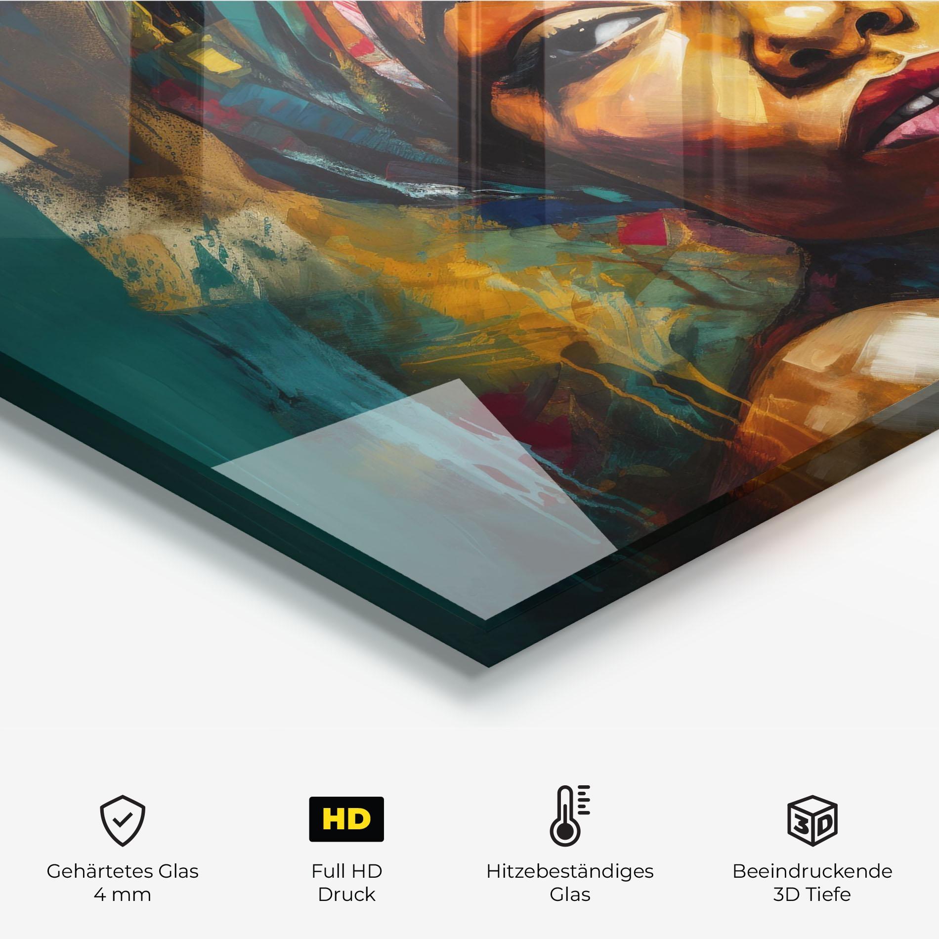 Küchenrückwand Glas Enigmatic Expression mockup 2