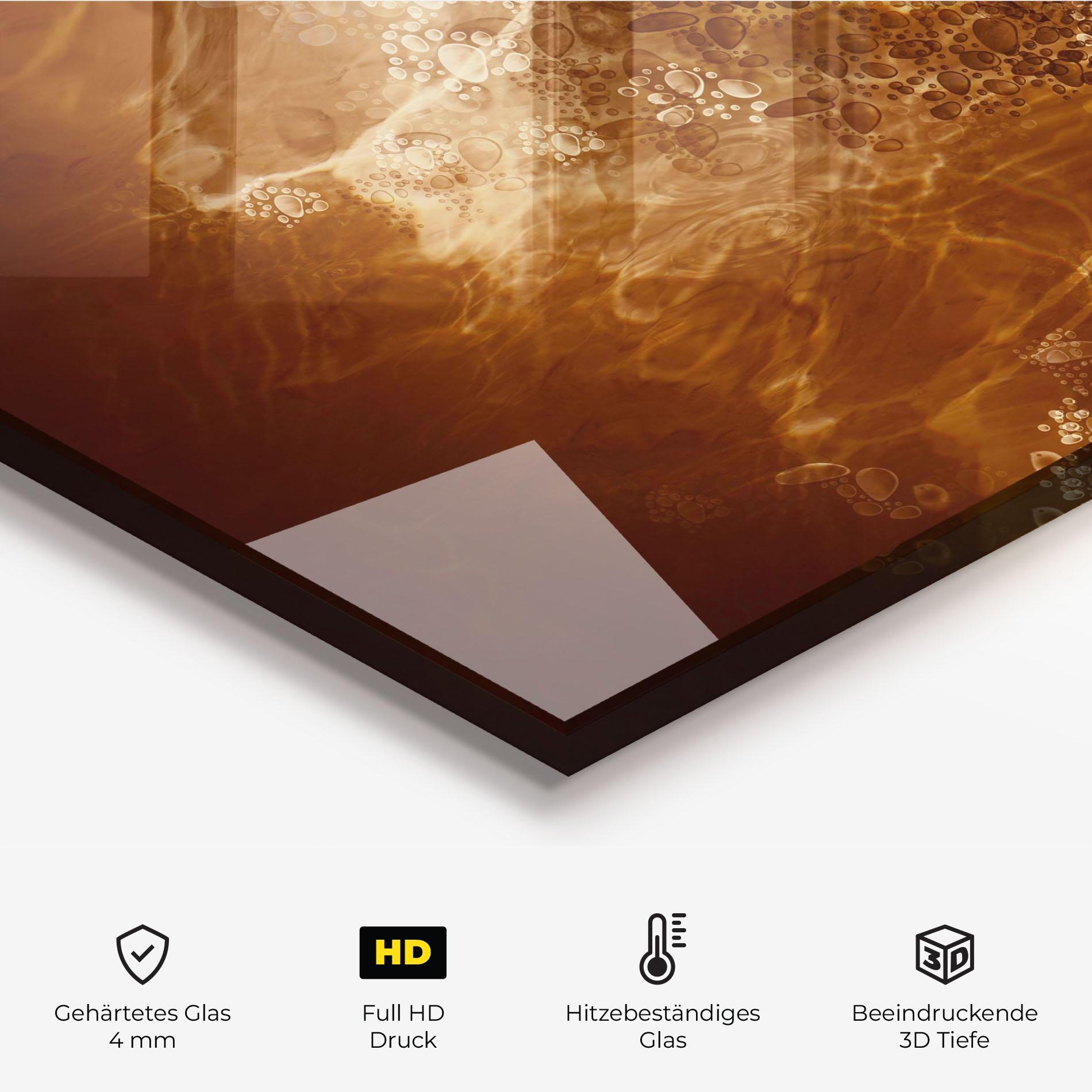 Küchenrückwand Glas Golden Beauty mockup 2