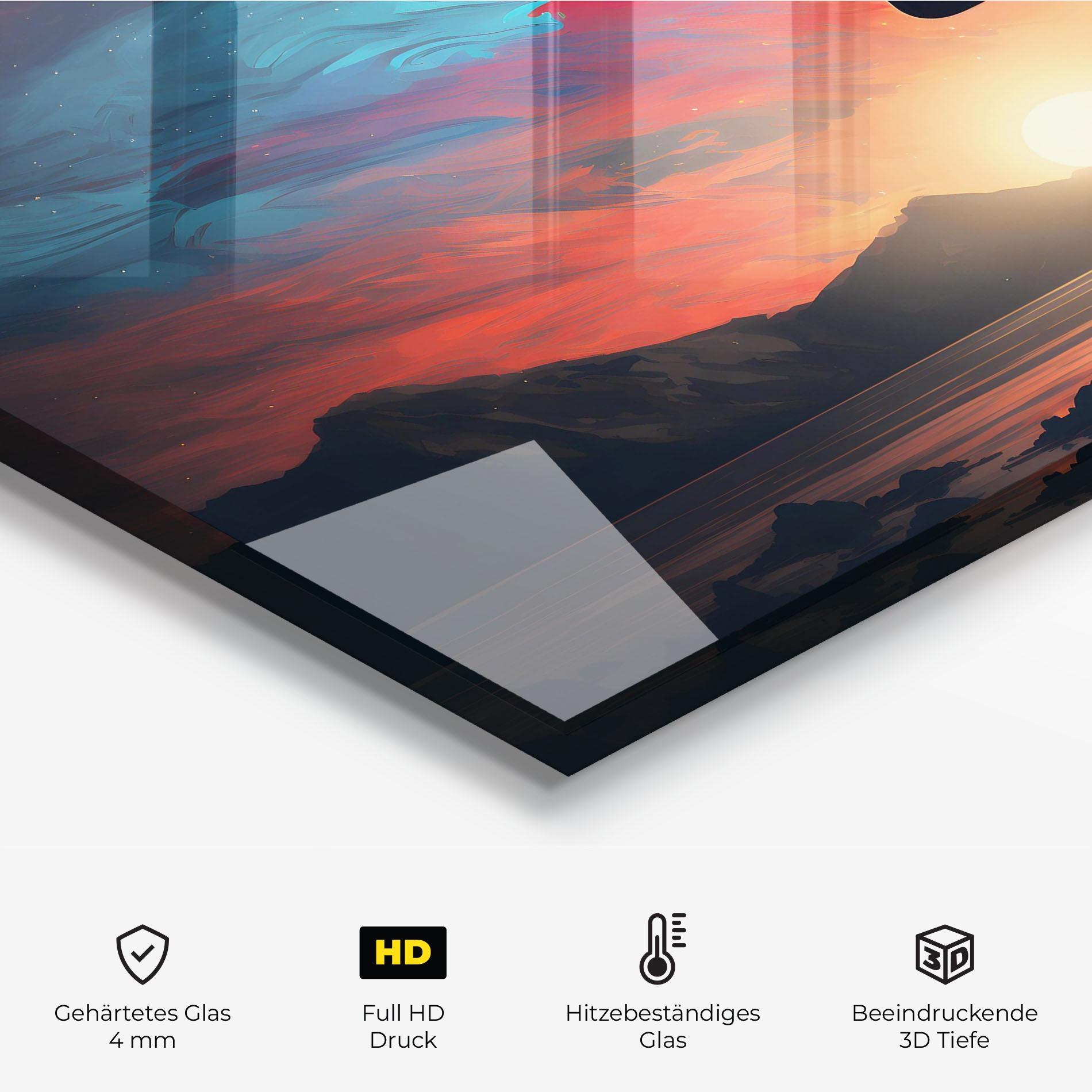 Küchenrückwand Glas Mystical Woman Silhouette mockup 2