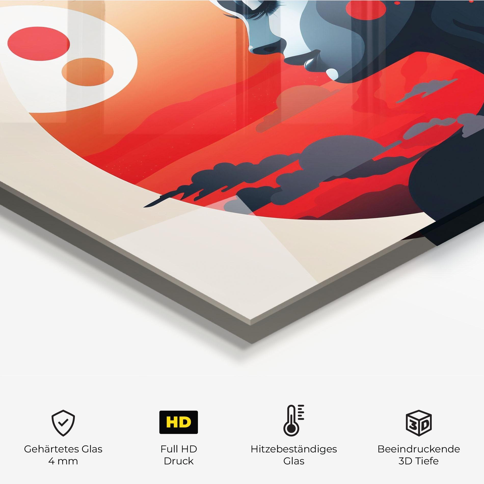 Küchenrückwand Glas Simple Colored Girl mockup 2