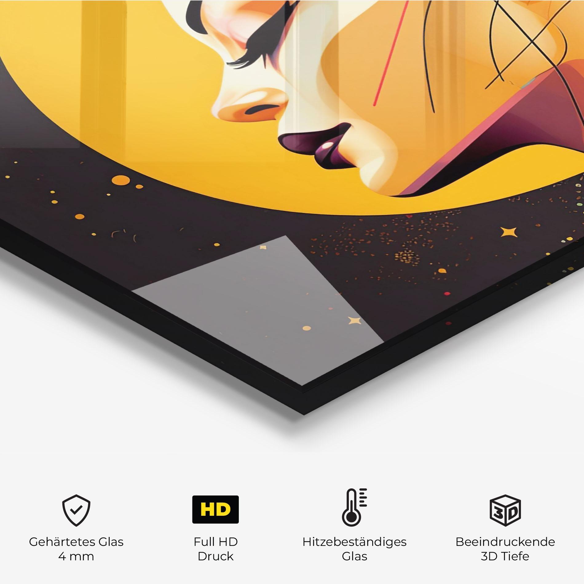 Küchenrückwand Glas Synthetic Female mockup 2