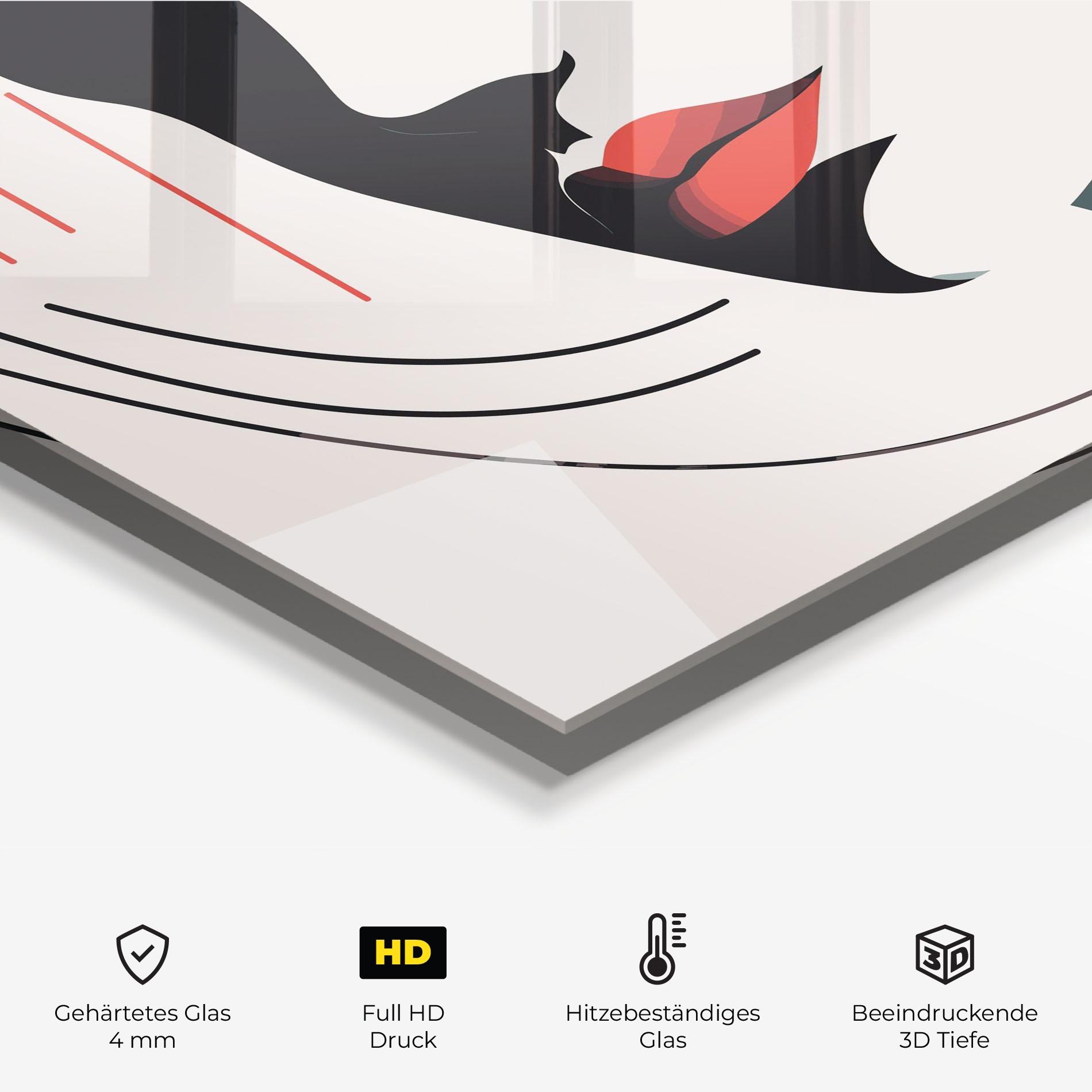 Küchenrückwand Glas Woman Red Lips mockup 2