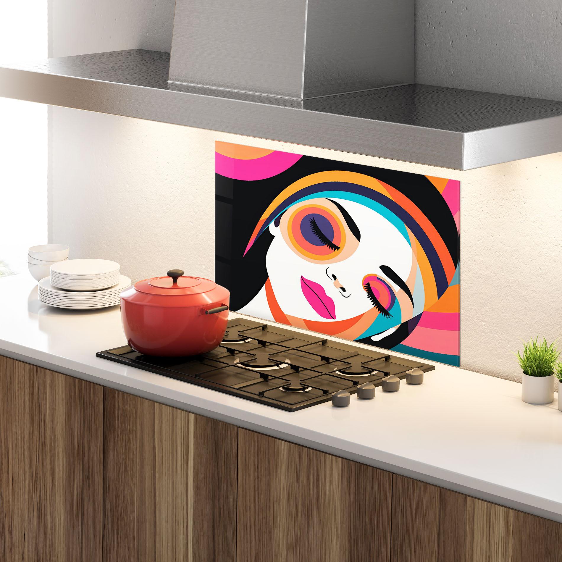 Küchenrückwand Glas Hypnotic Dreams mockup 4