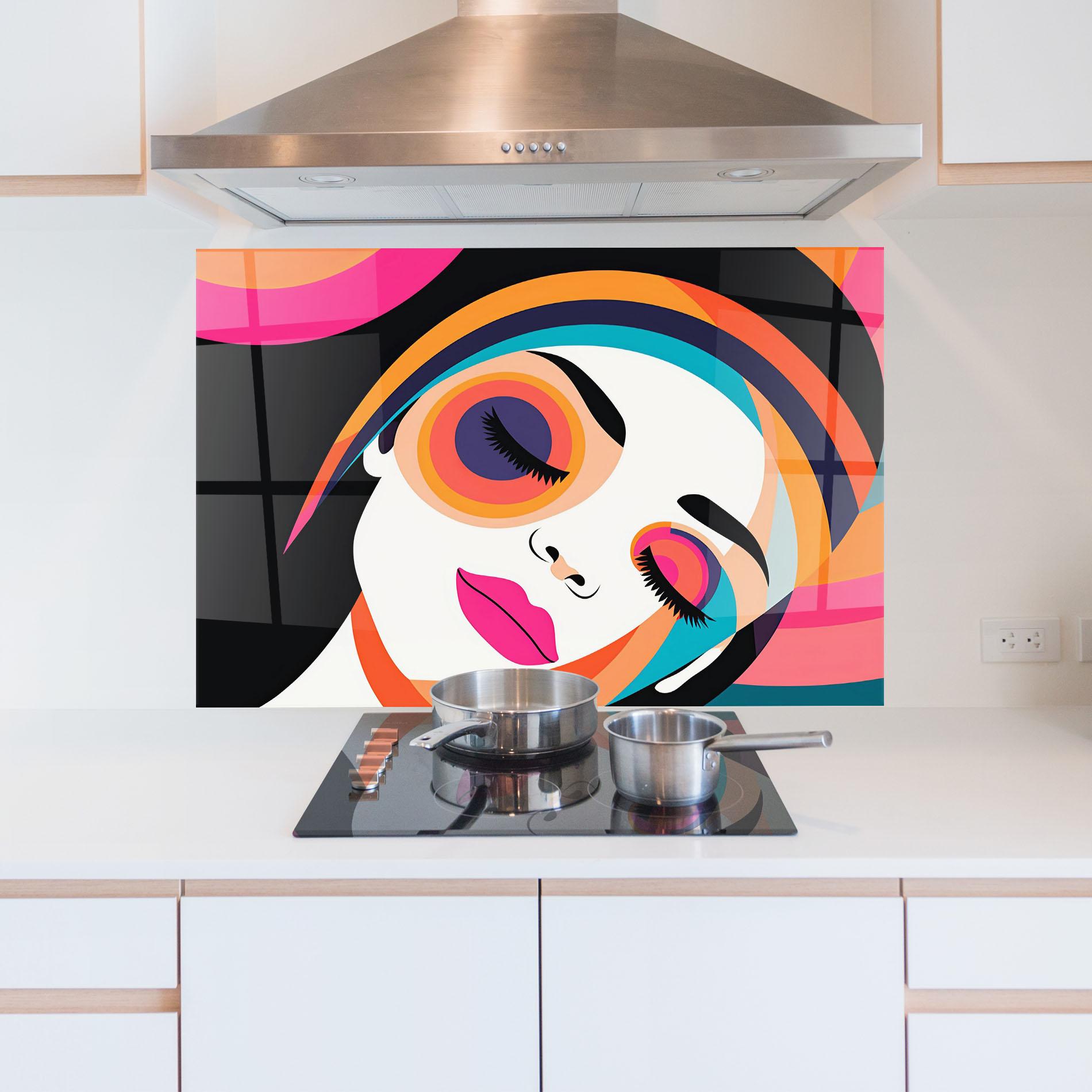 Küchenrückwand Glas Hypnotic Dreams mockup 5