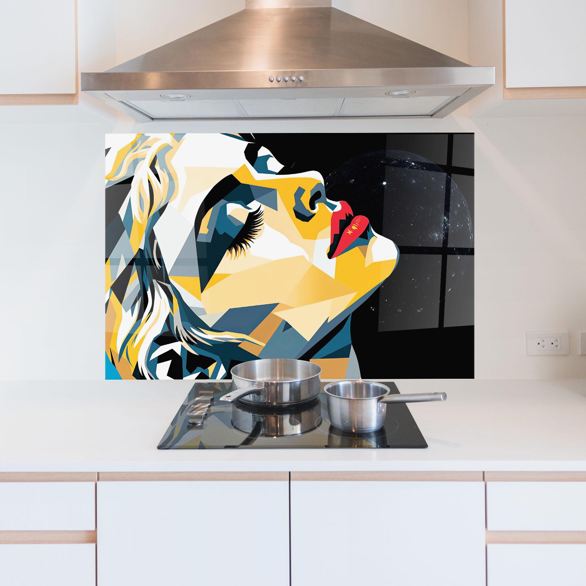 Küchenrückwand Glas Synthetic Dreamy Girl mockup 5
