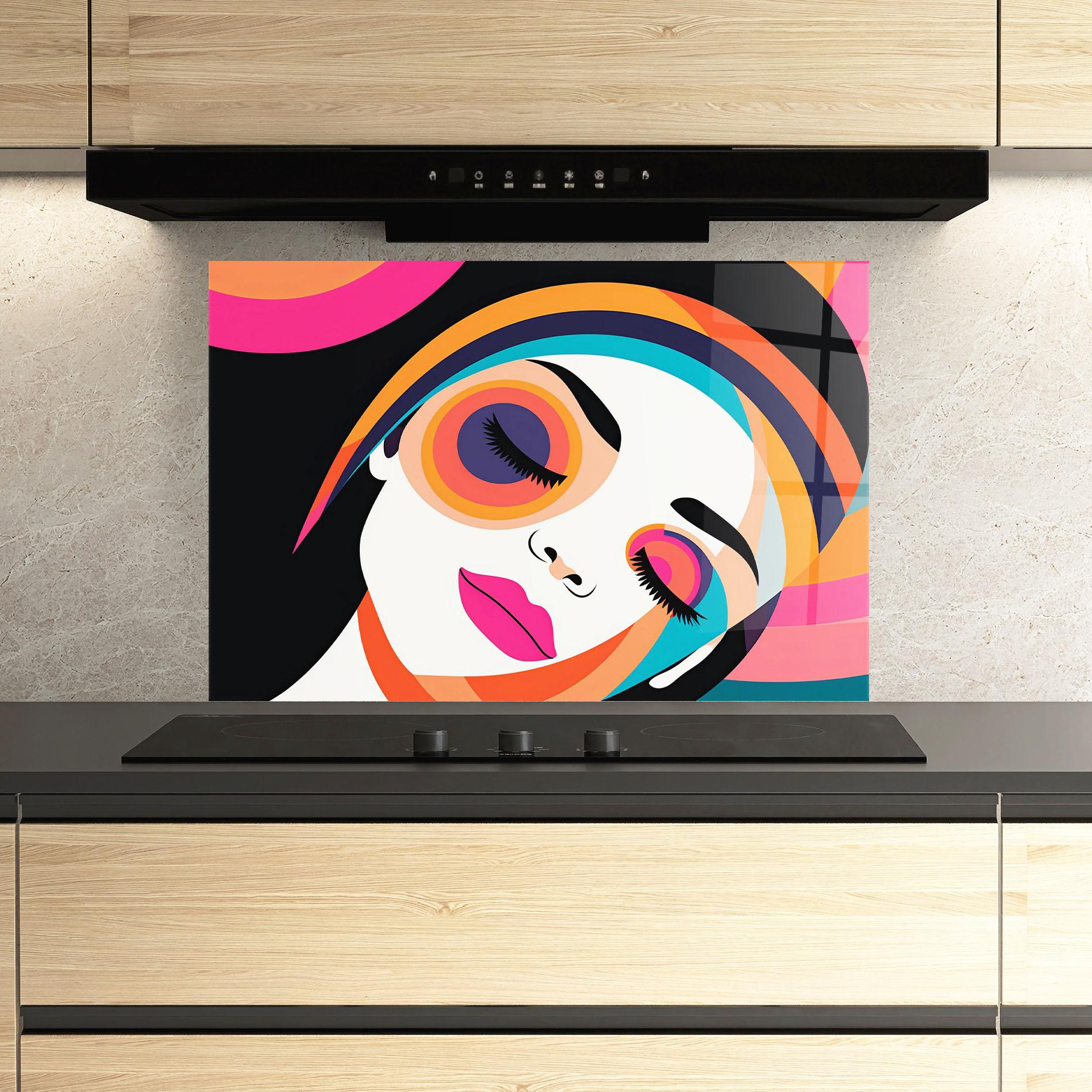 Küchenrückwand Glas Hypnotic Dreams mockup 3