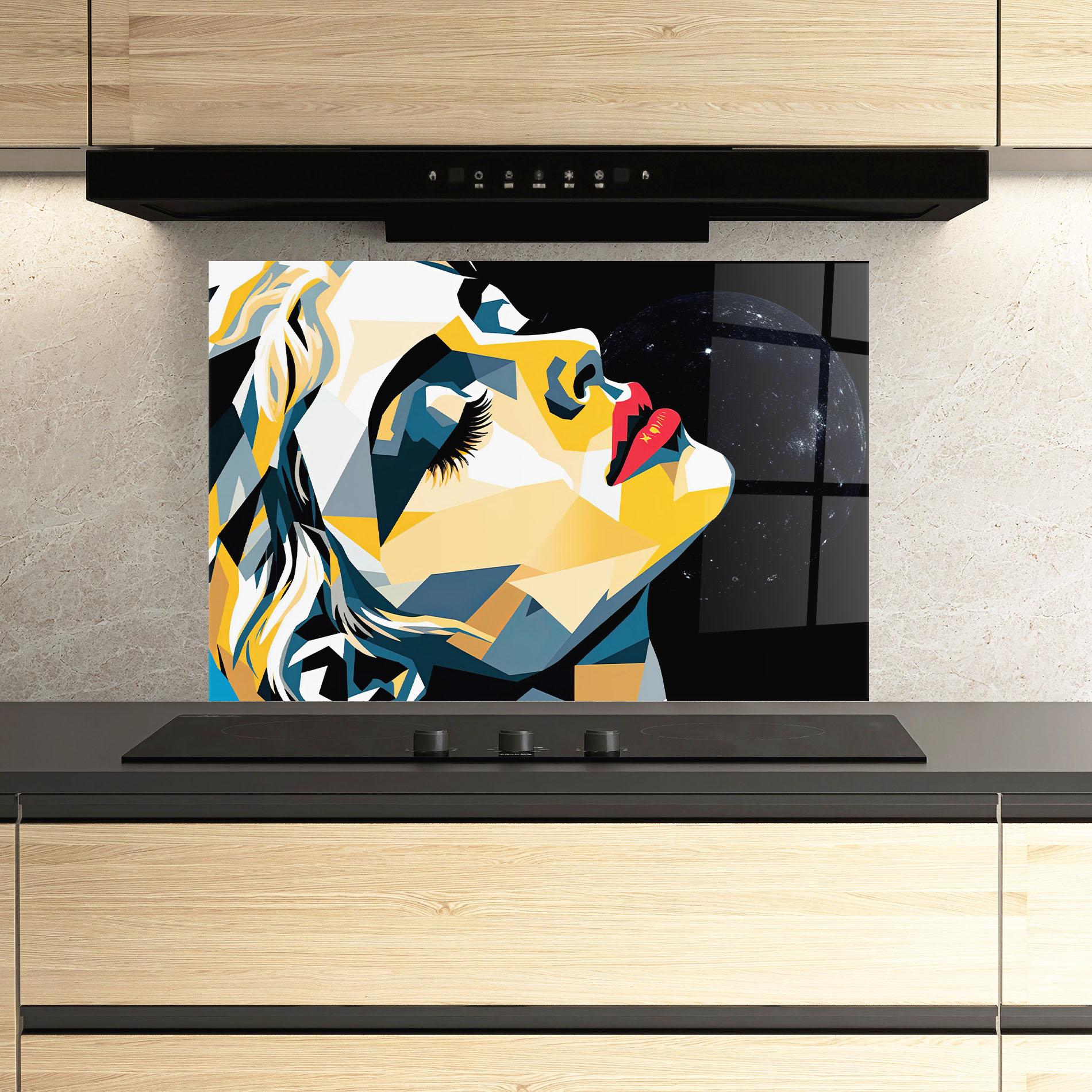 Küchenrückwand Glas Synthetic Dreamy Girl mockup 3
