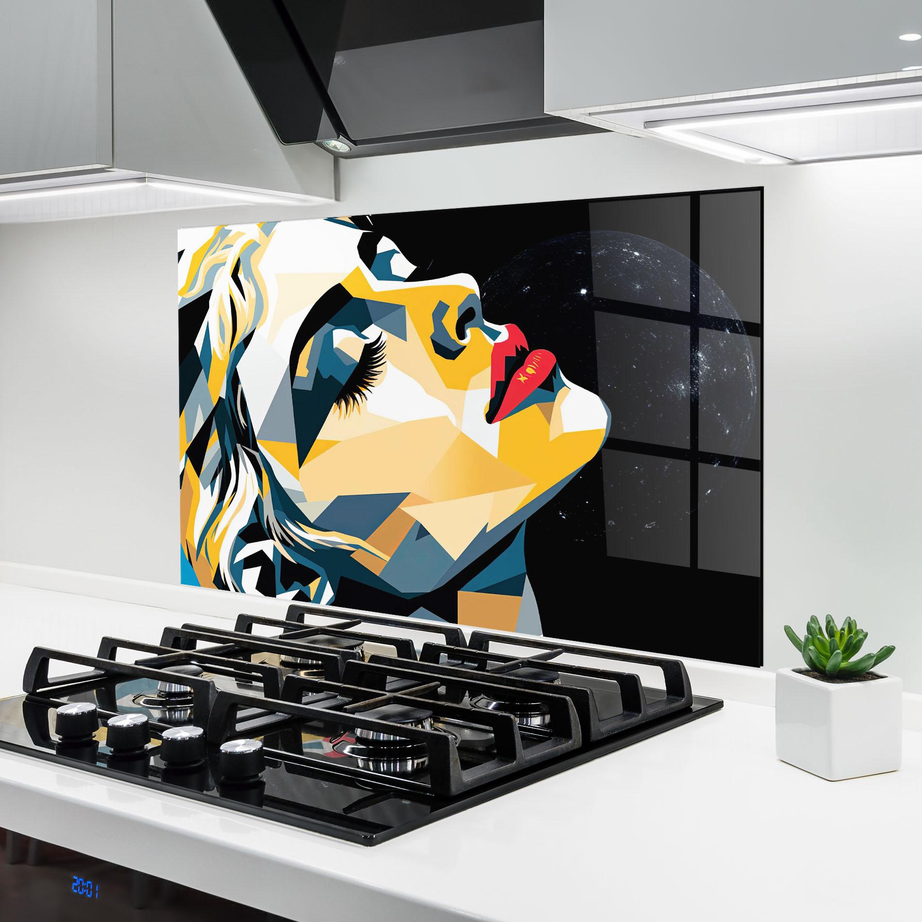 Küchenrückwand Glas Synthetic Dreamy Girl mockup 6