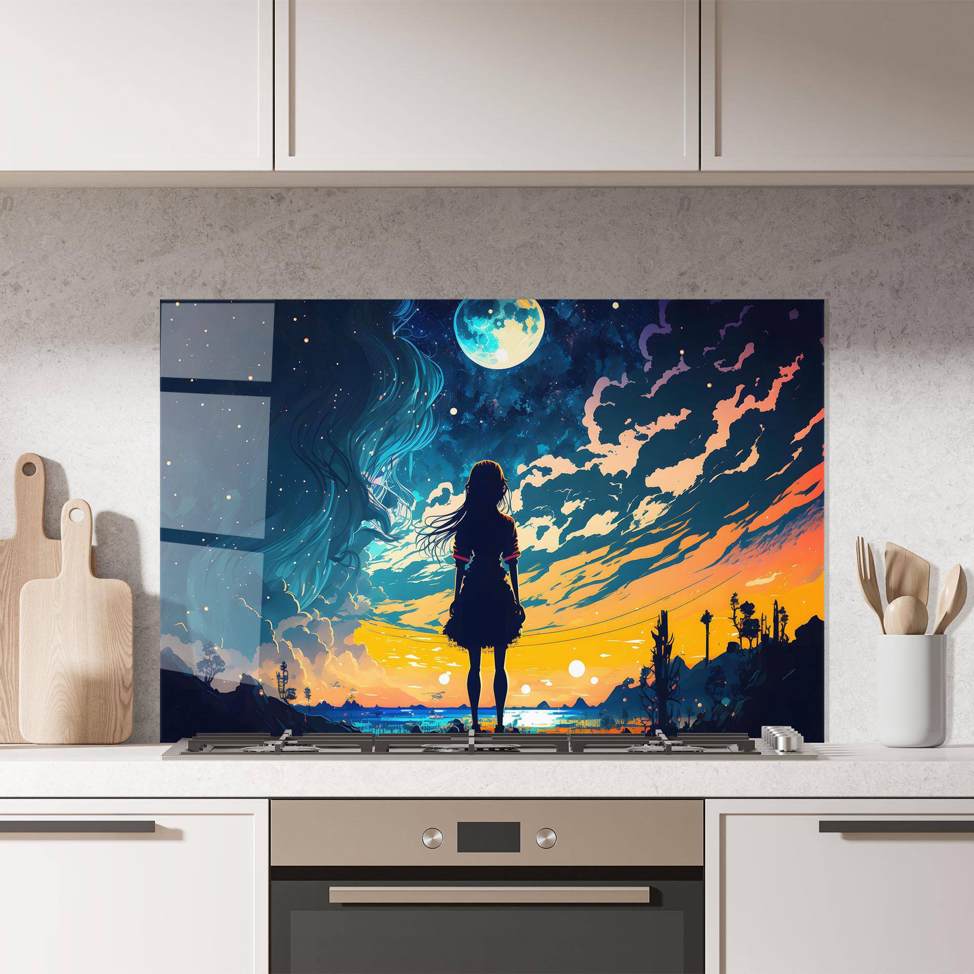 Küchenrückwand Glas Mystical Woman Fairytale mockup 7