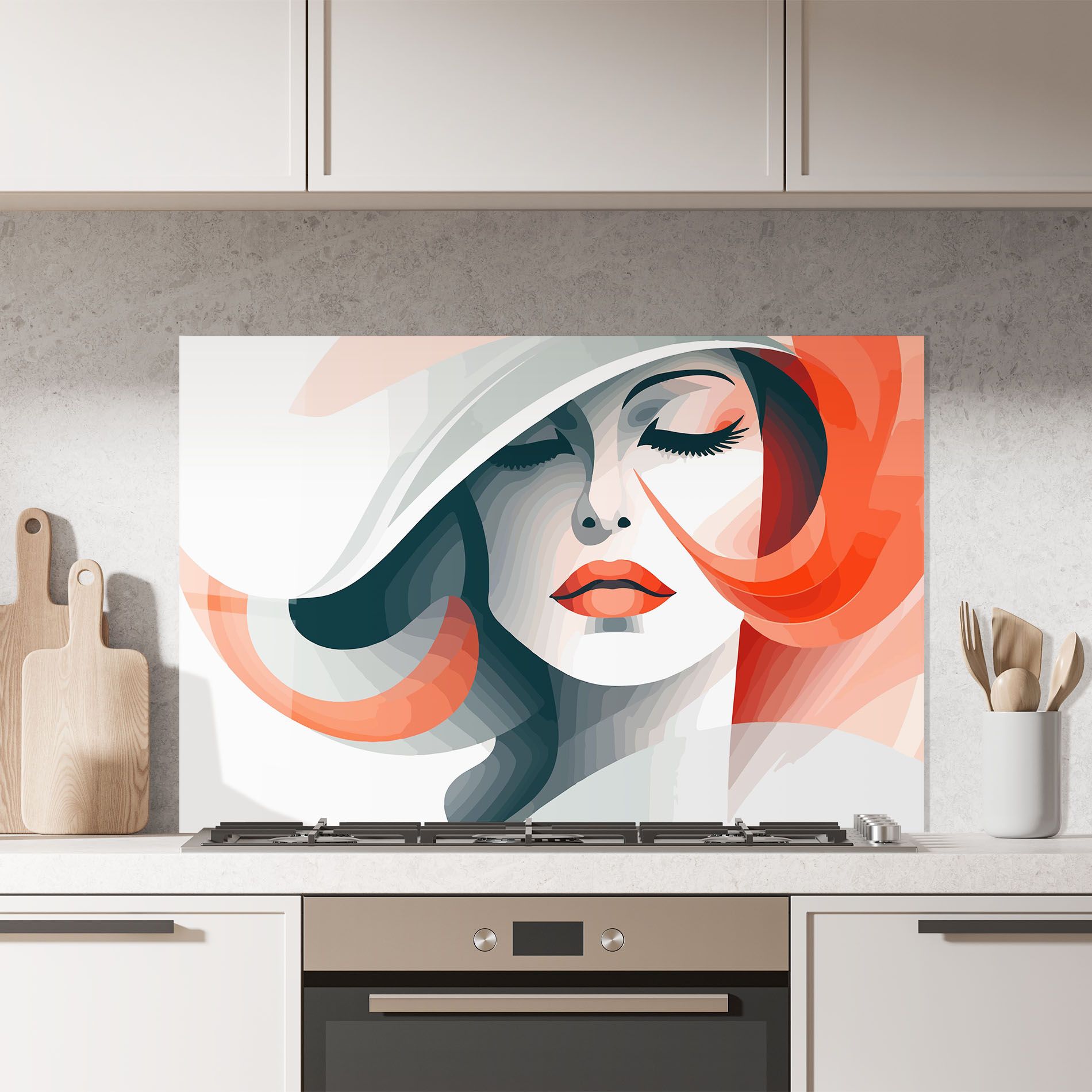 Red Abstract Hair mockup 7