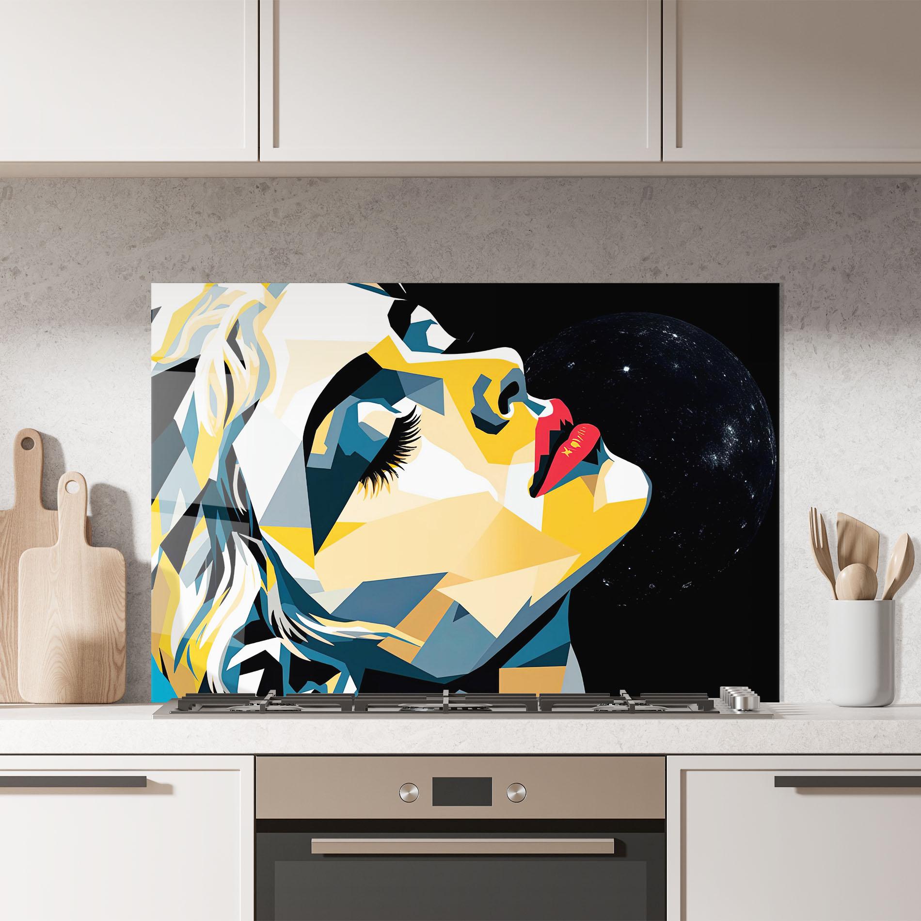 Küchenrückwand Glas Synthetic Dreamy Girl mockup 7