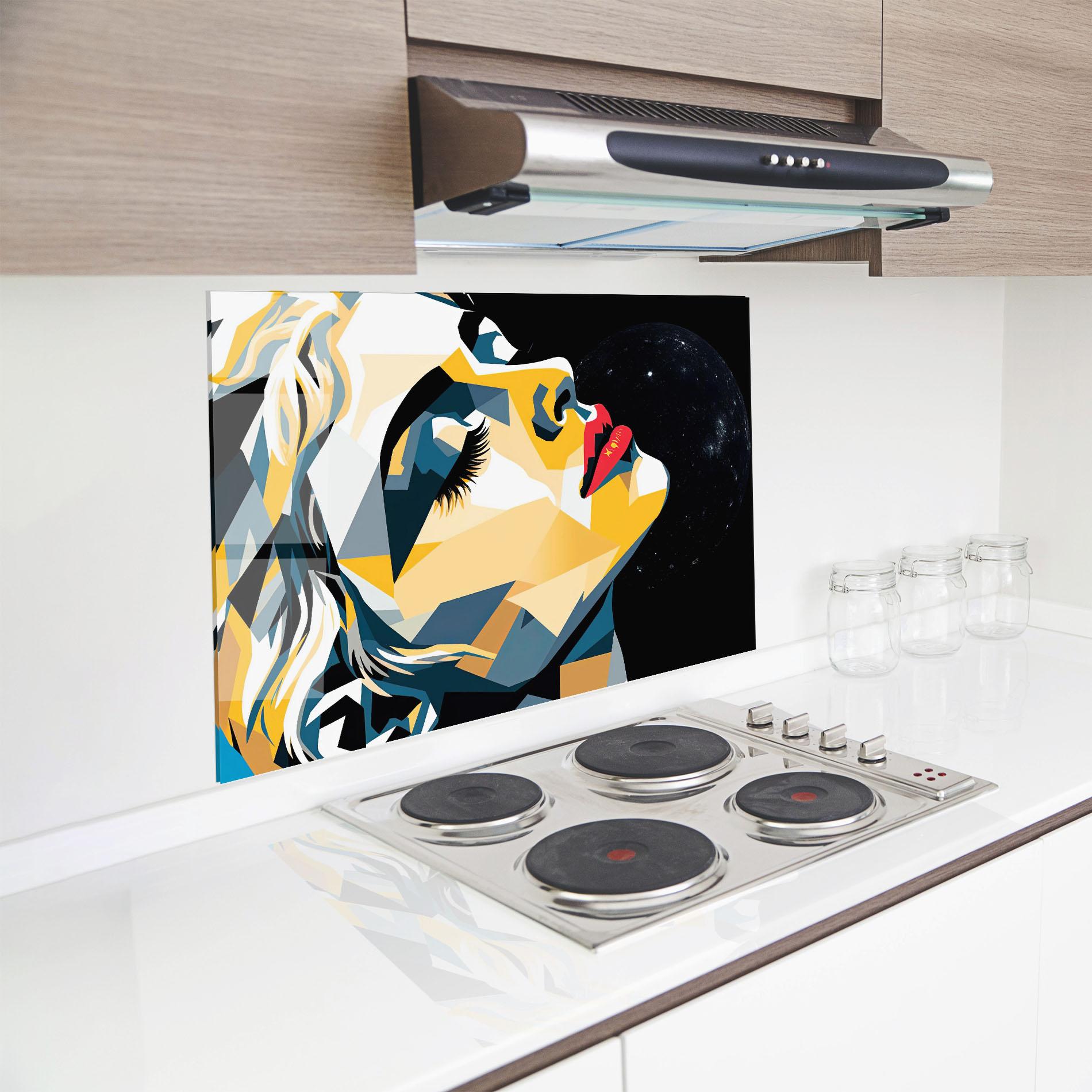 Küchenrückwand Glas Synthetic Dreamy Girl mockup 8