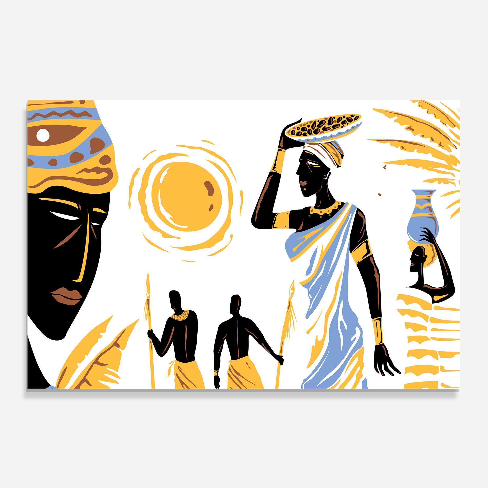 Küchenrückwand Glas African Drawing mockup 0