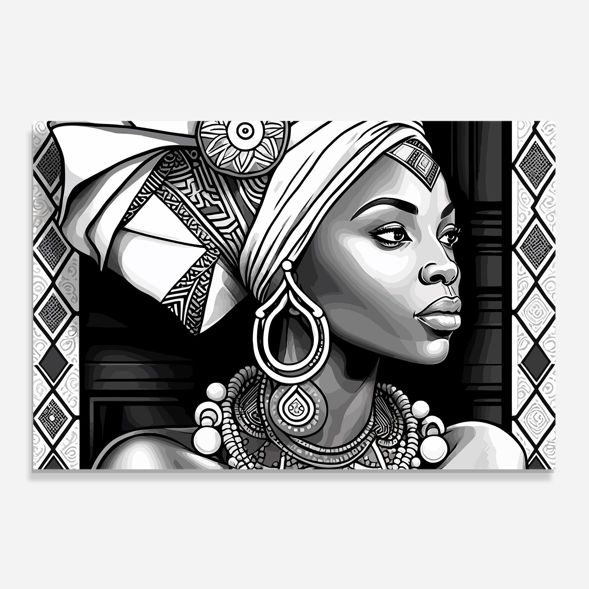 Küchenrückwand Glas African Lady mockup 0