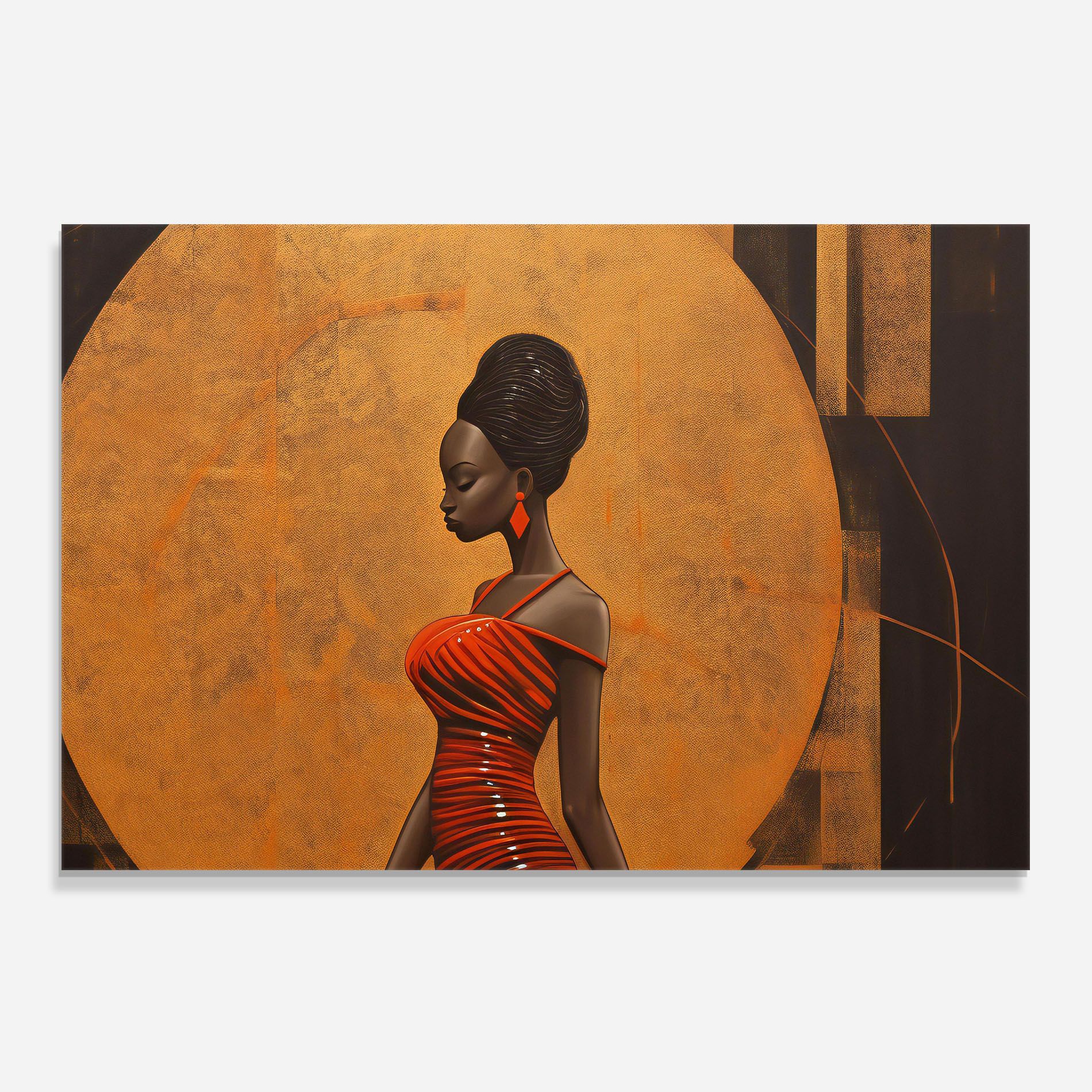 Beautiful African Red Dress mockup 0