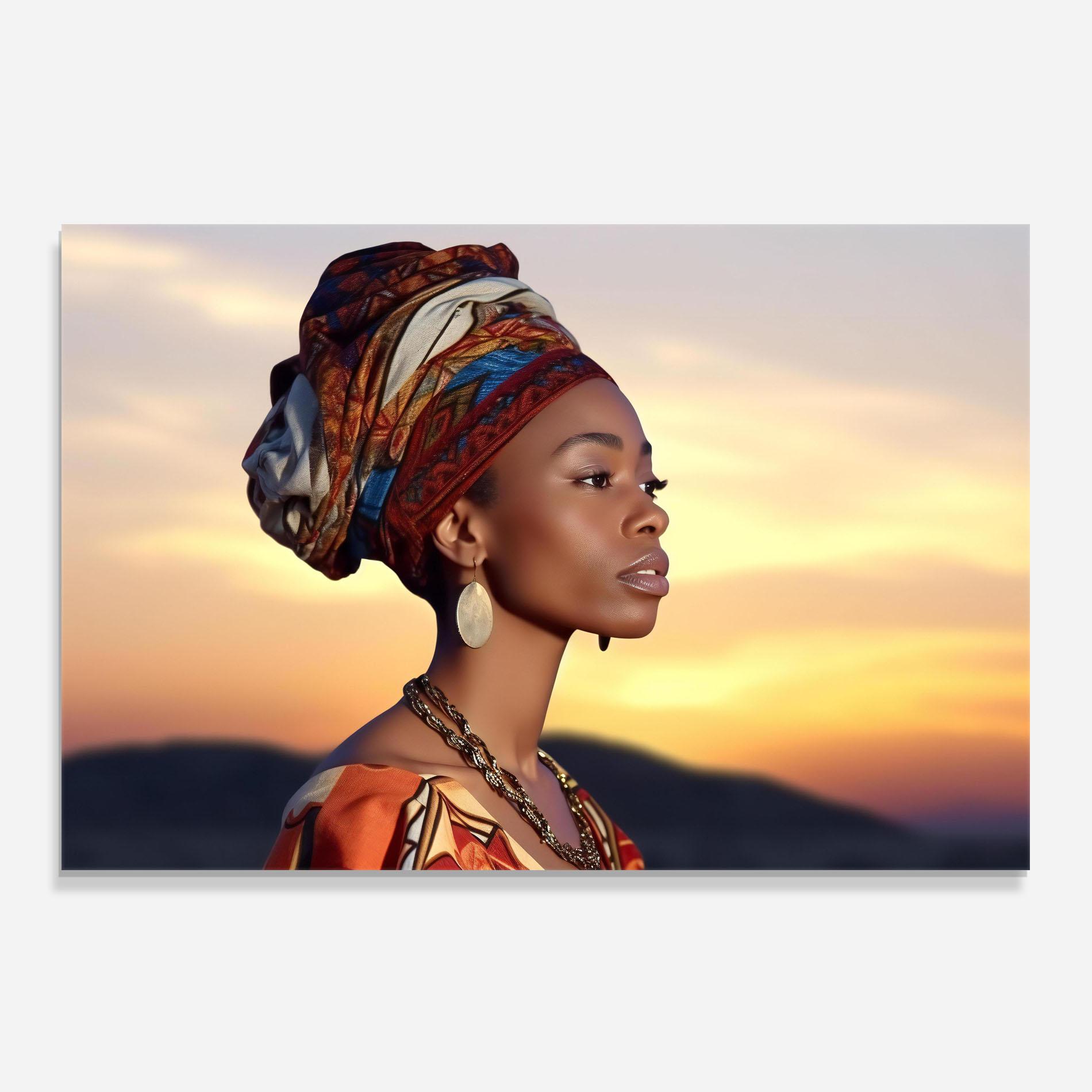Küchenrückwand Glas Beautiful African Sunset mockup 0