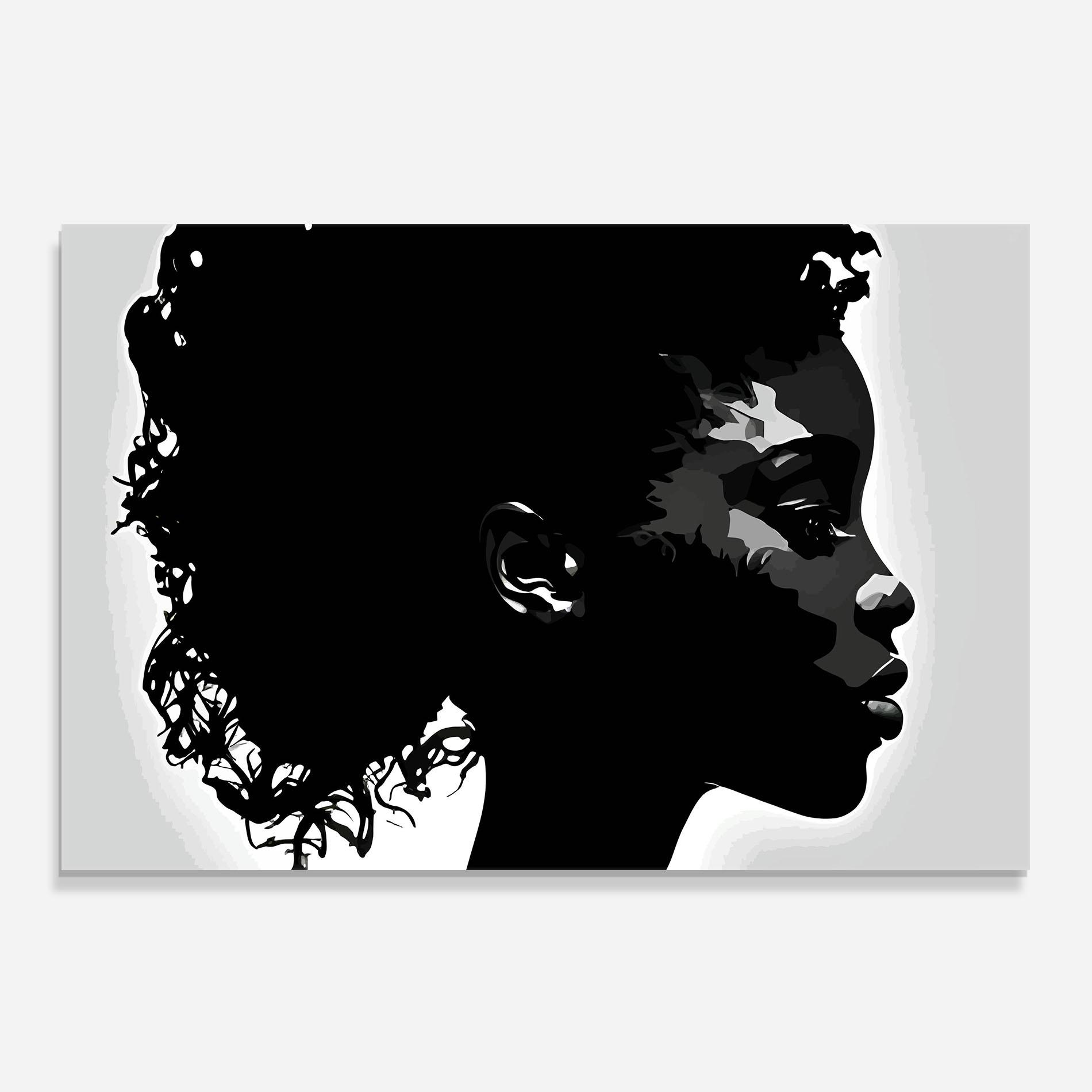 Küchenrückwand Glas Black African Woman mockup 0