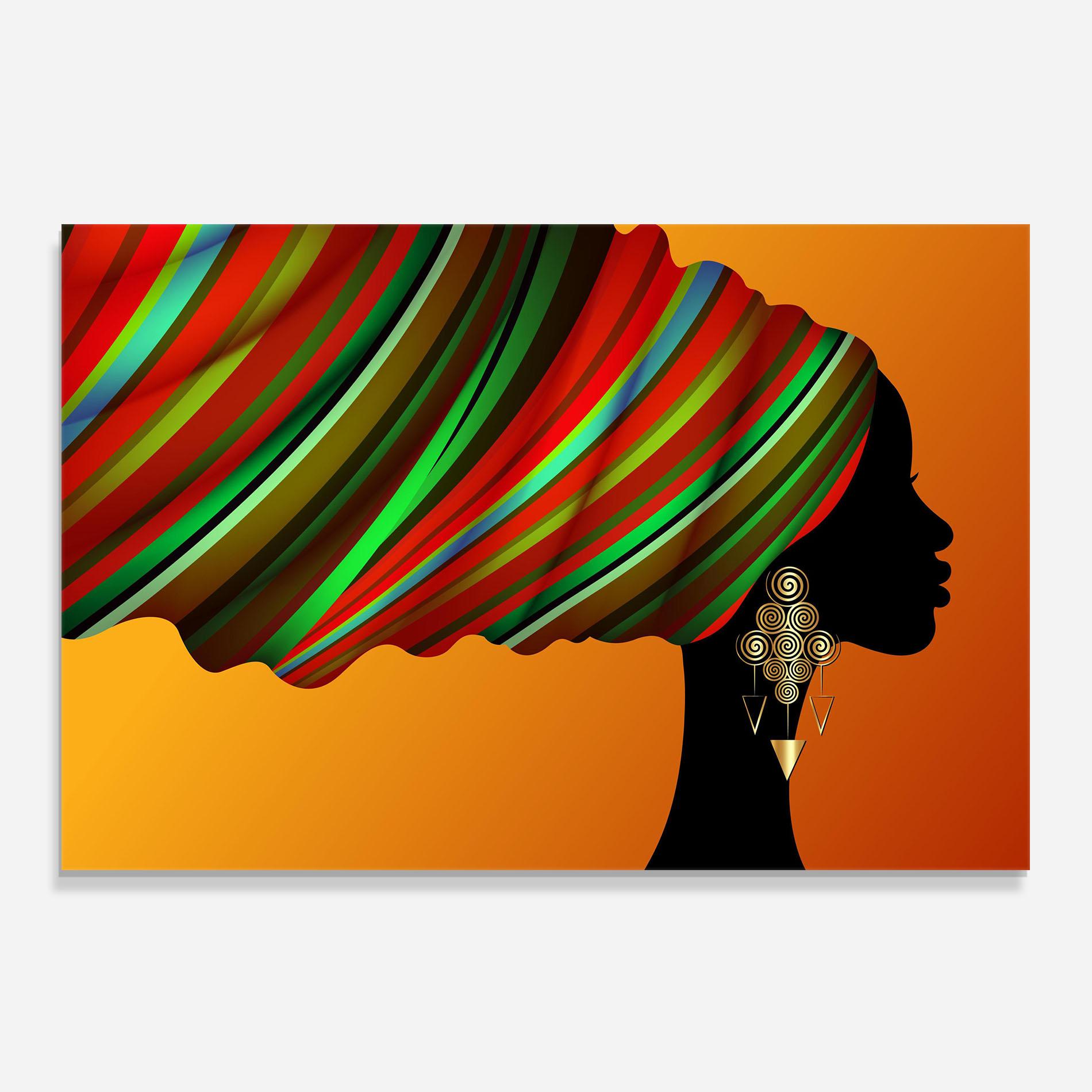 Küchenrückwand Glas Gold African Earrings mockup 0