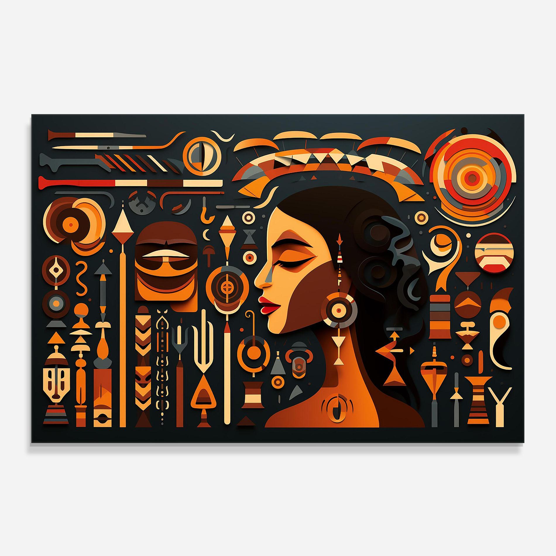 Küchenrückwand Glas Old Cultural Elements mockup 0