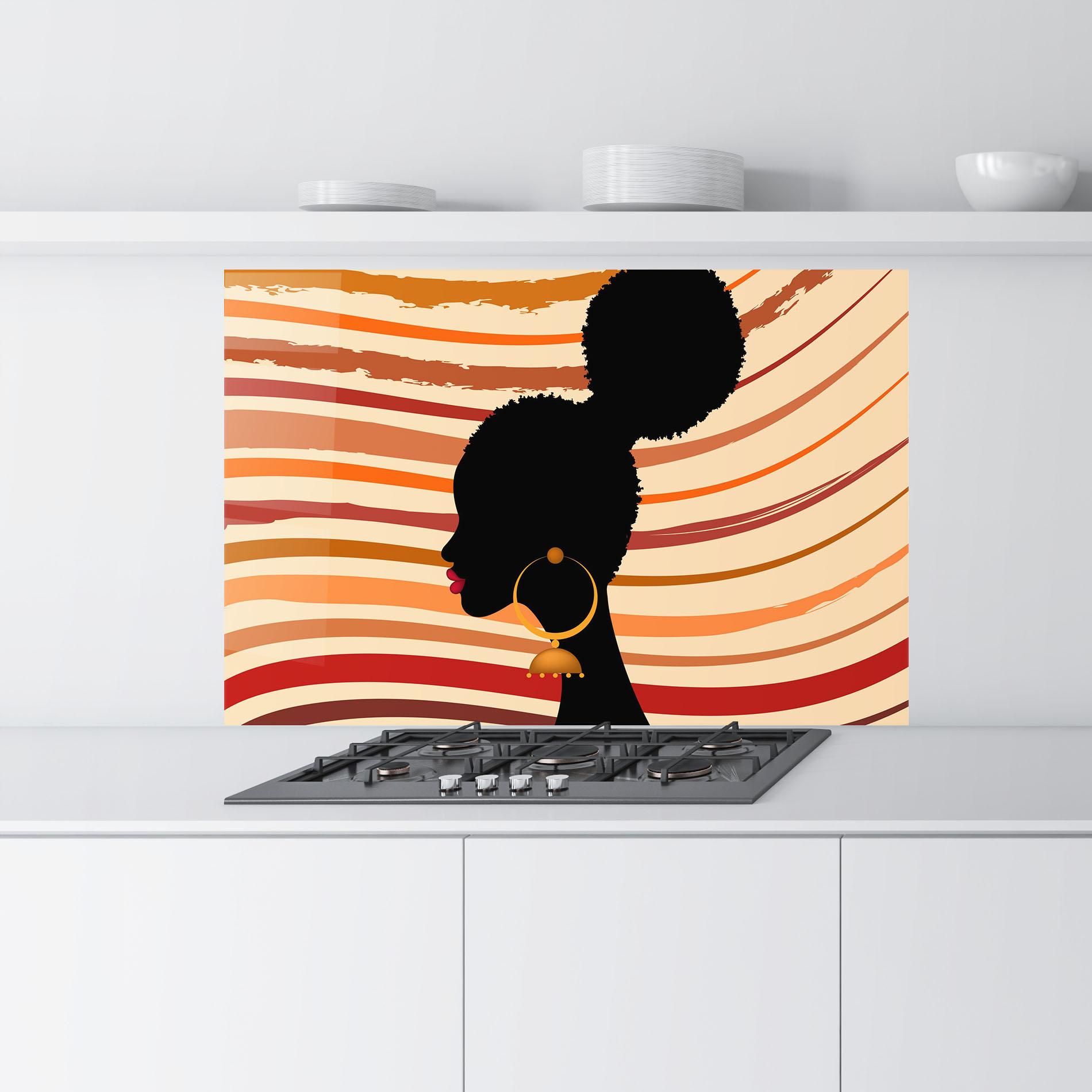Küchenrückwand Glas African Hairstyle mockup 9
