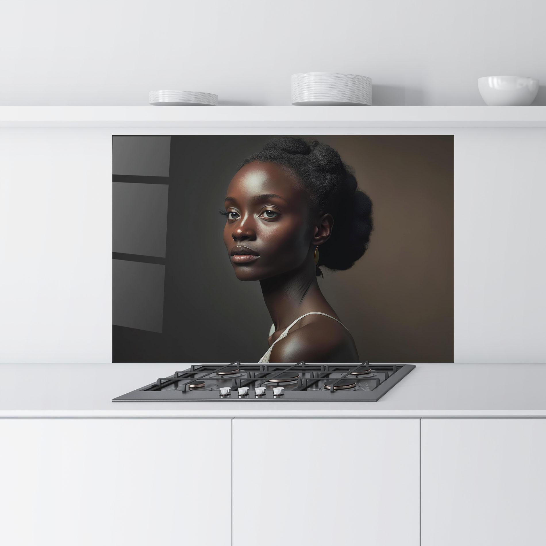 Küchenrückwand Glas African Natural Makeup mockup 9