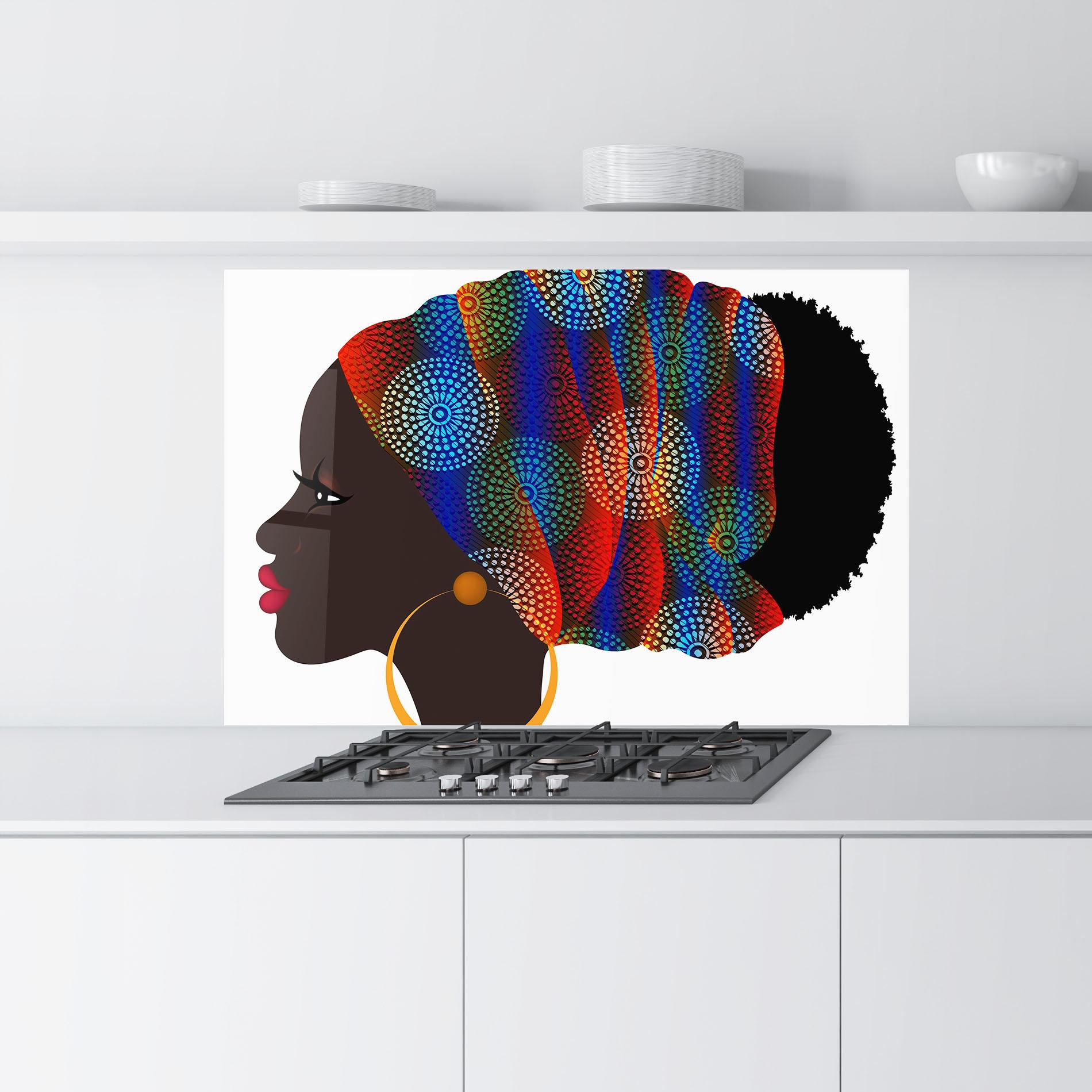 Küchenrückwand Glas Afro Hairstyle mockup 9