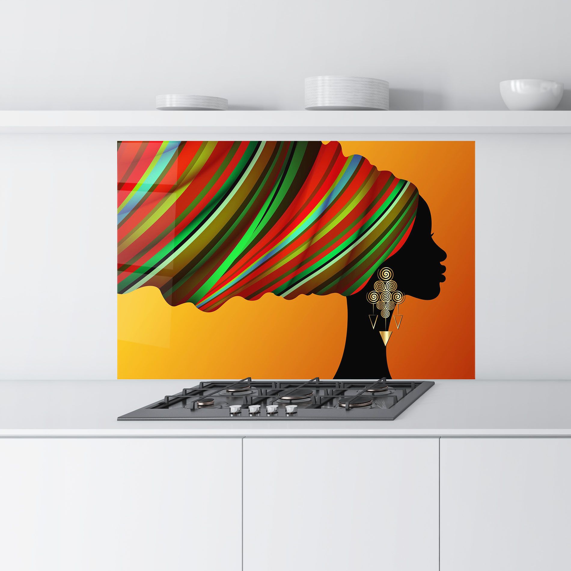 Gold African Earrings mockup 9