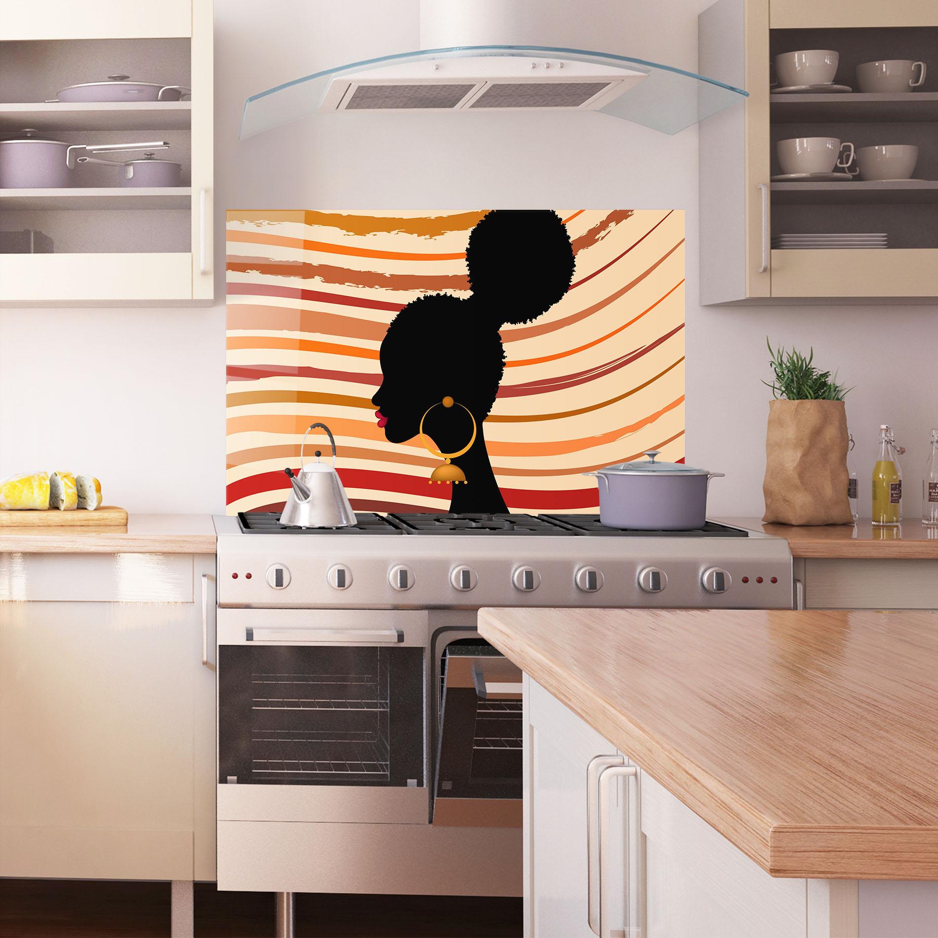 Küchenrückwand Glas African Hairstyle mockup 1