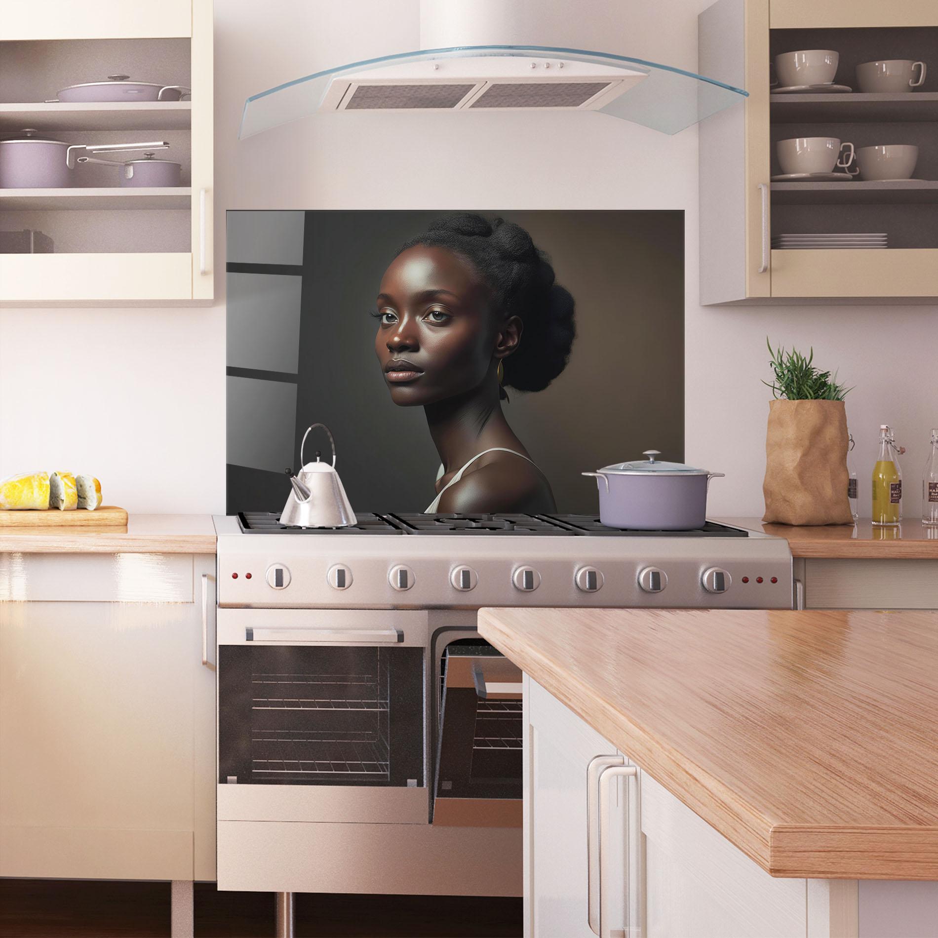 Küchenrückwand Glas African Natural Makeup mockup 1