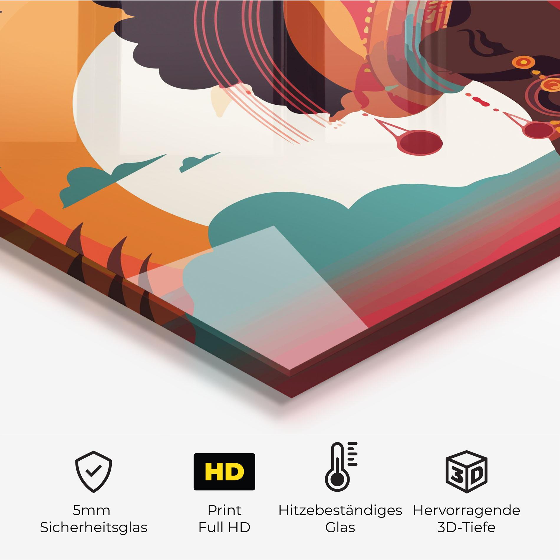 Küchenrückwand Glas African Lady Art mockup 2