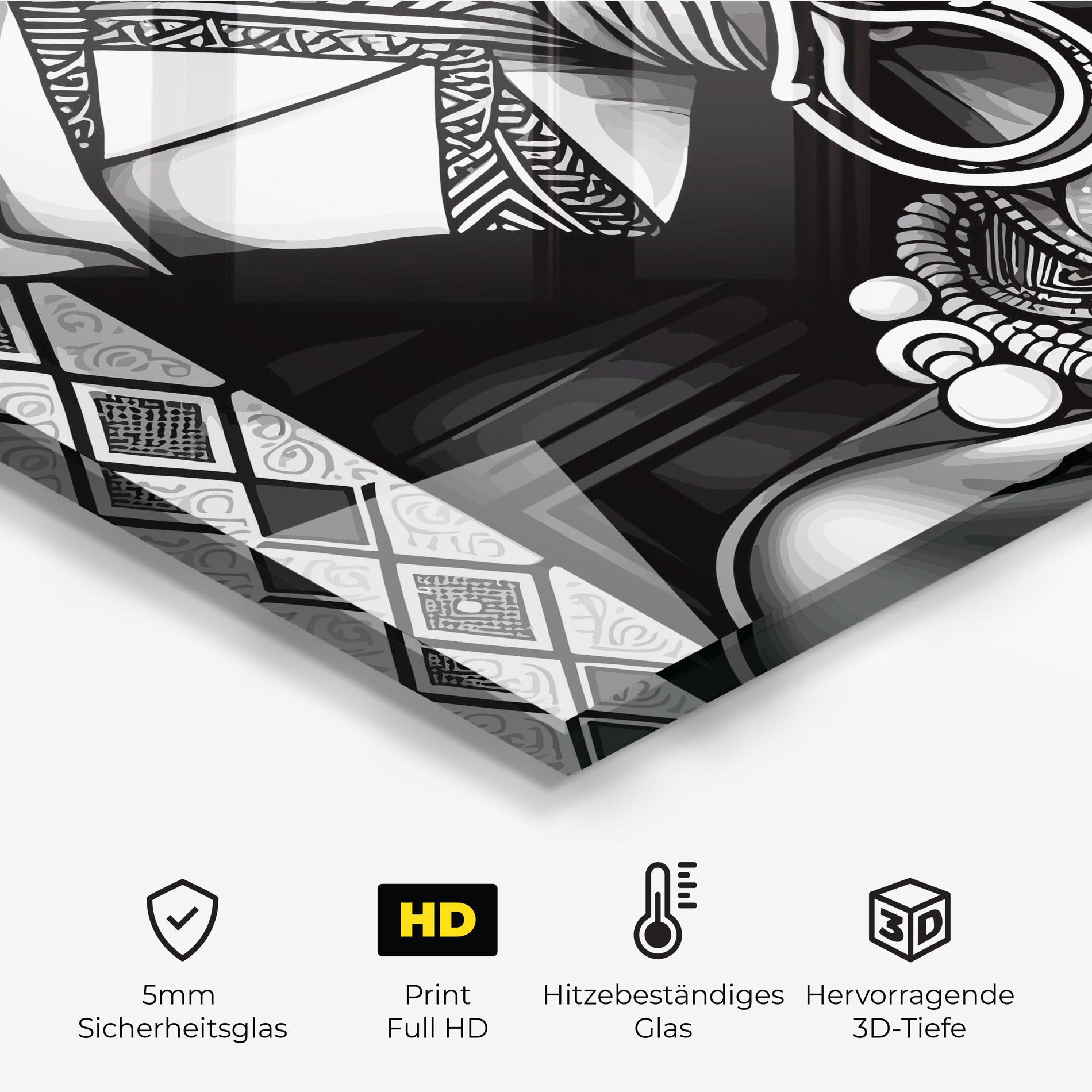 Küchenrückwand Glas African Lady mockup 2