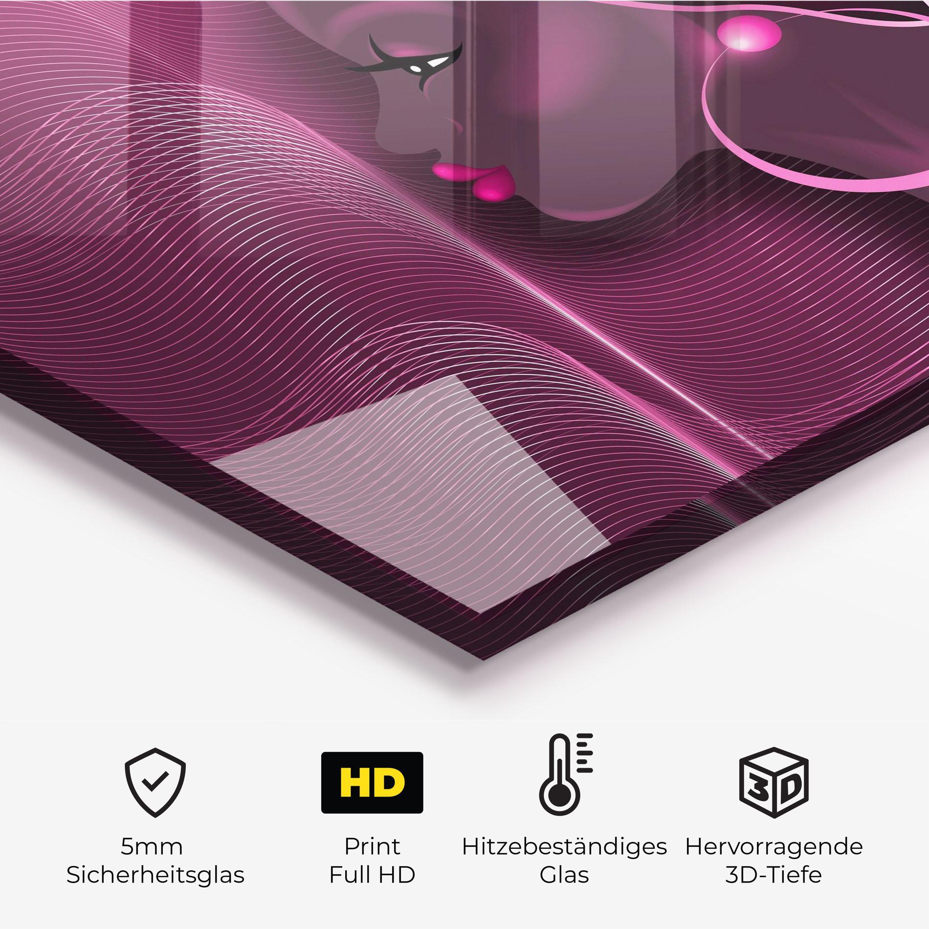 Küchenrückwand Glas African Pink Woman mockup 2