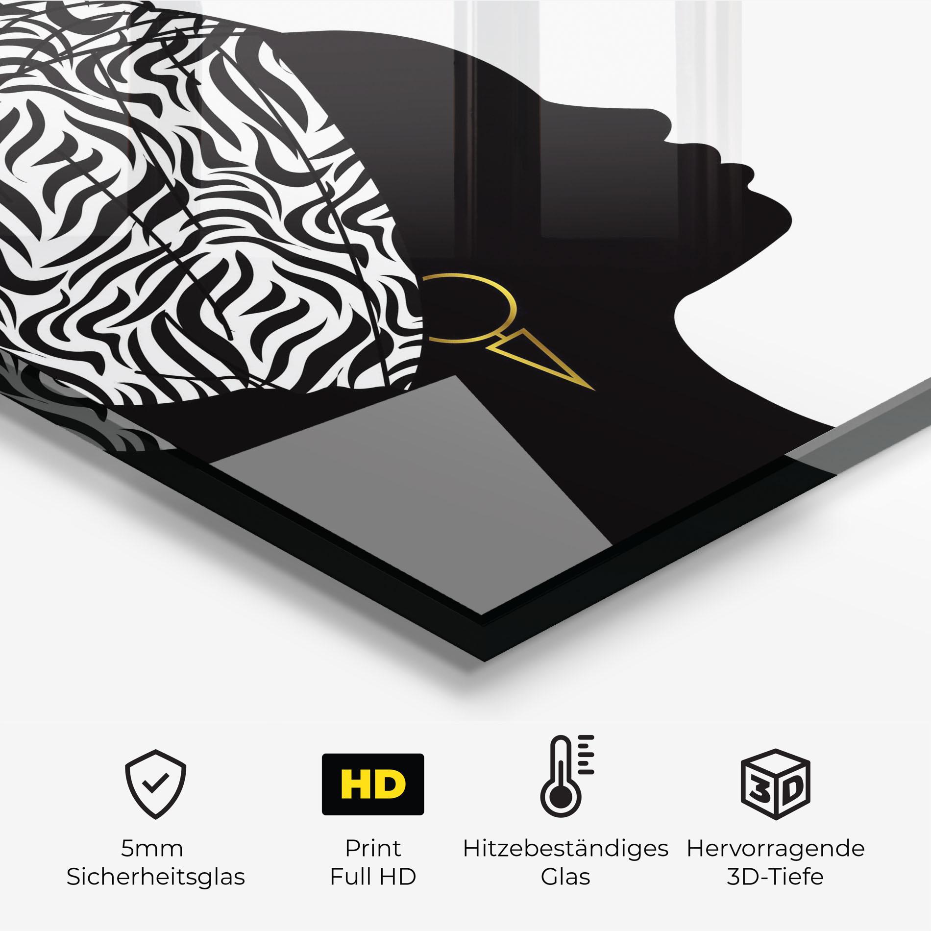 Küchenrückwand Glas African Woman Talk mockup 2