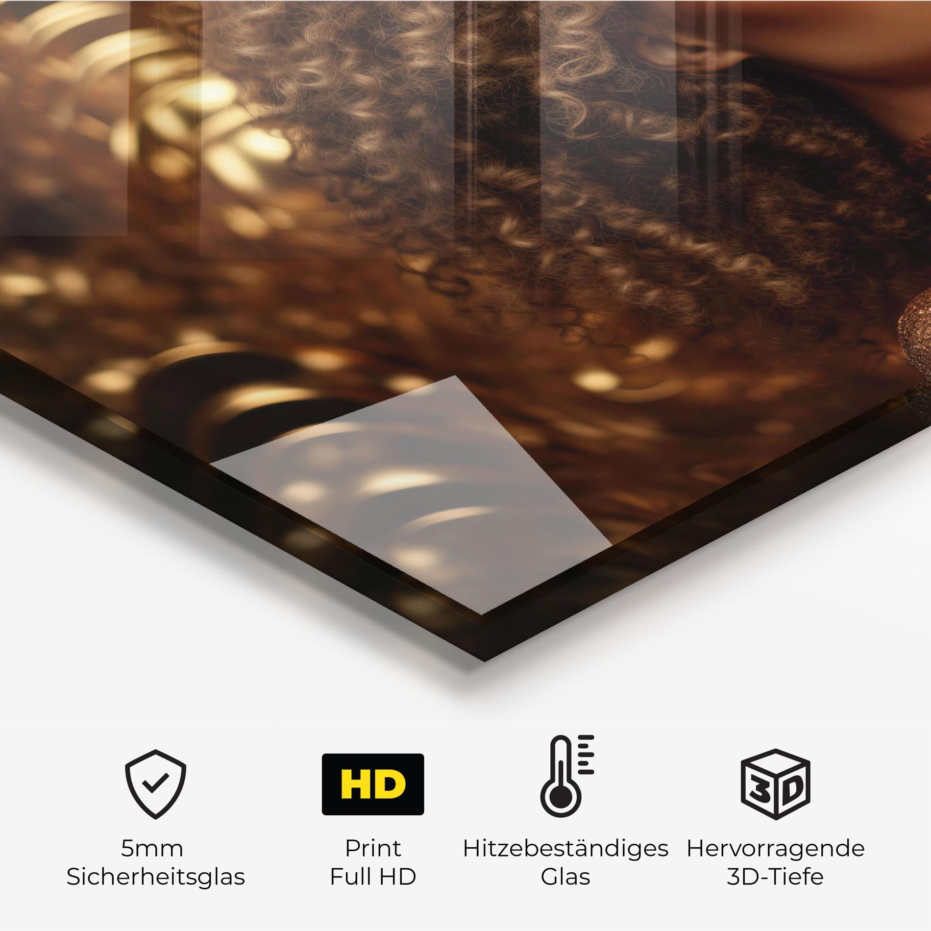 Küchenrückwand Glas Radiant Bronze Goddess mockup 2