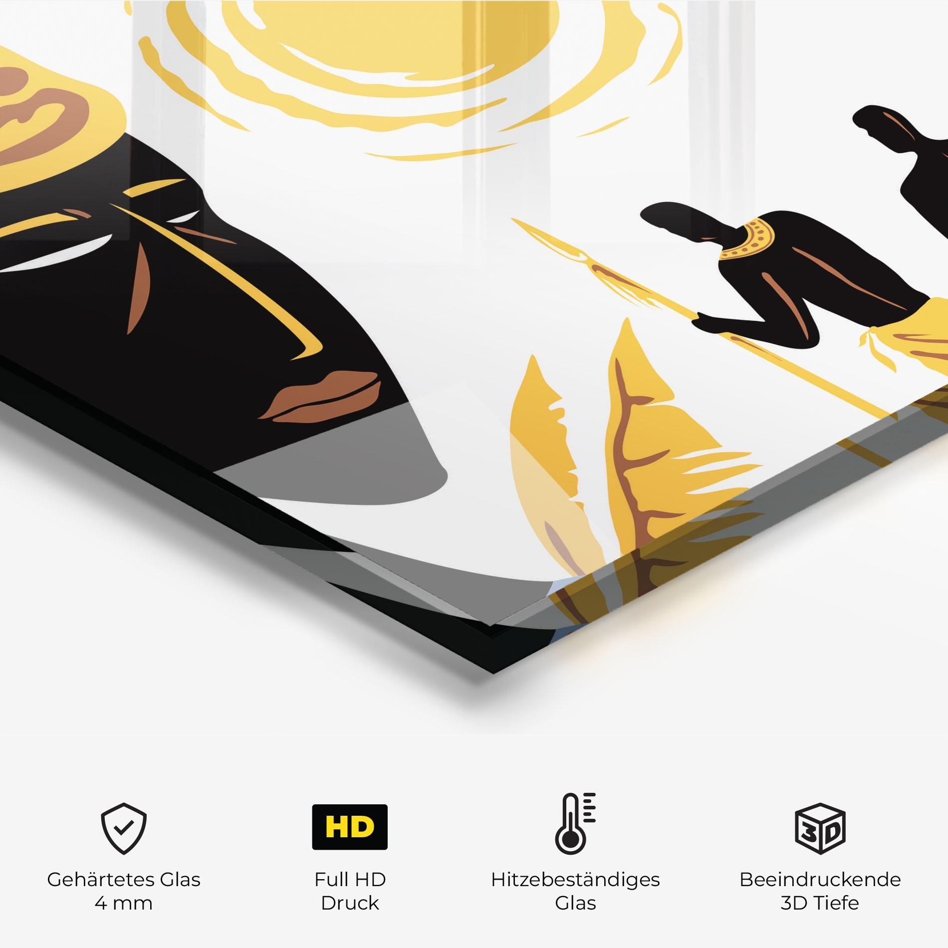 Küchenrückwand Glas African Drawing mockup 2