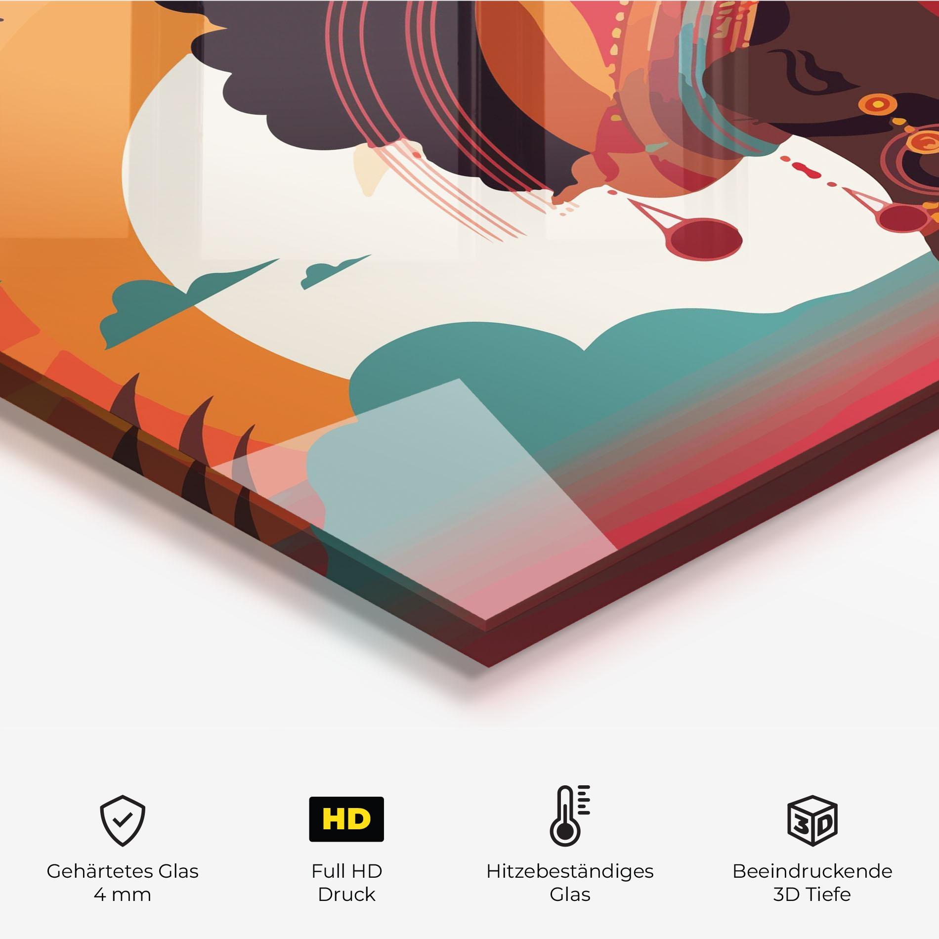 Küchenrückwand Glas African Lady Art mockup 2