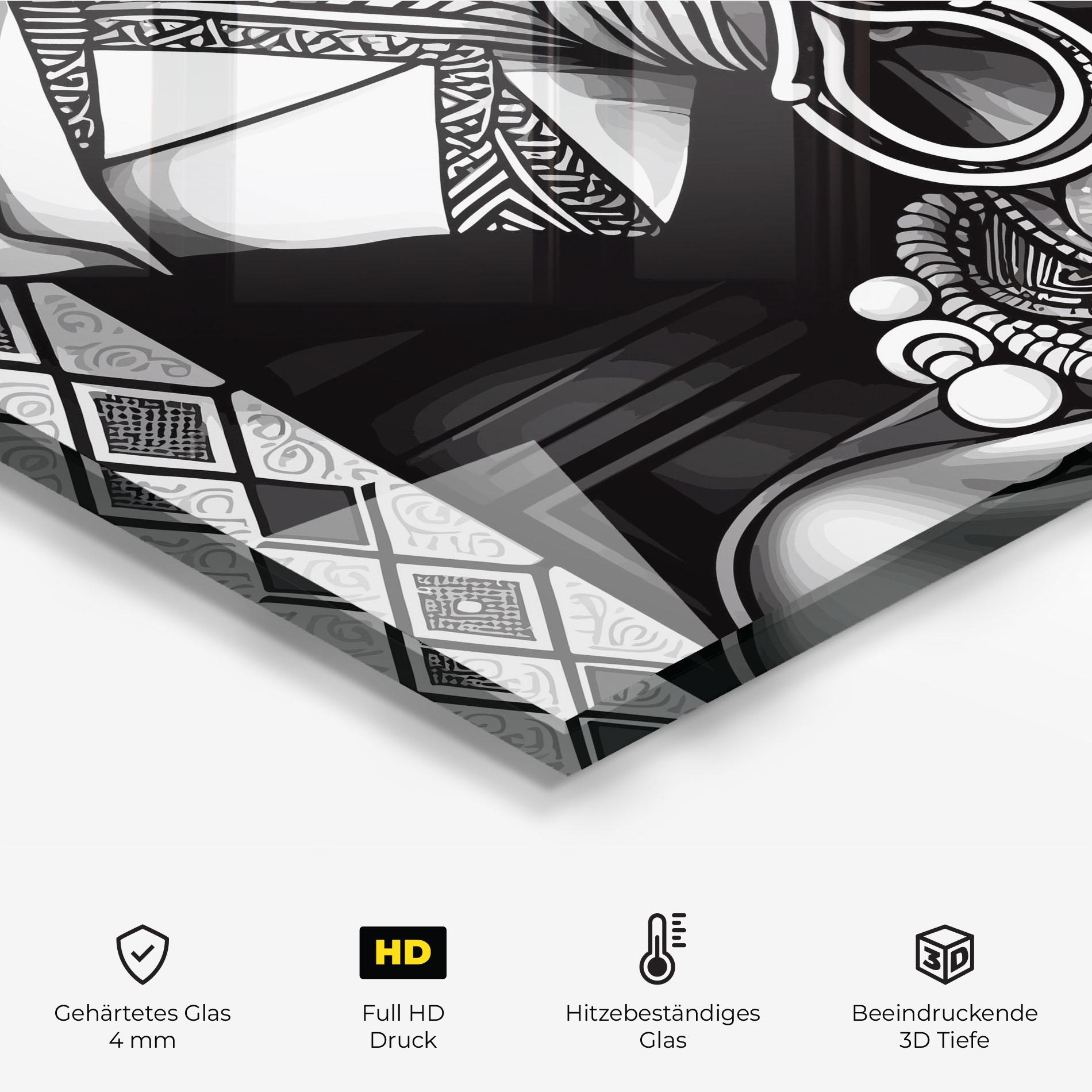 Küchenrückwand Glas African Lady mockup 2