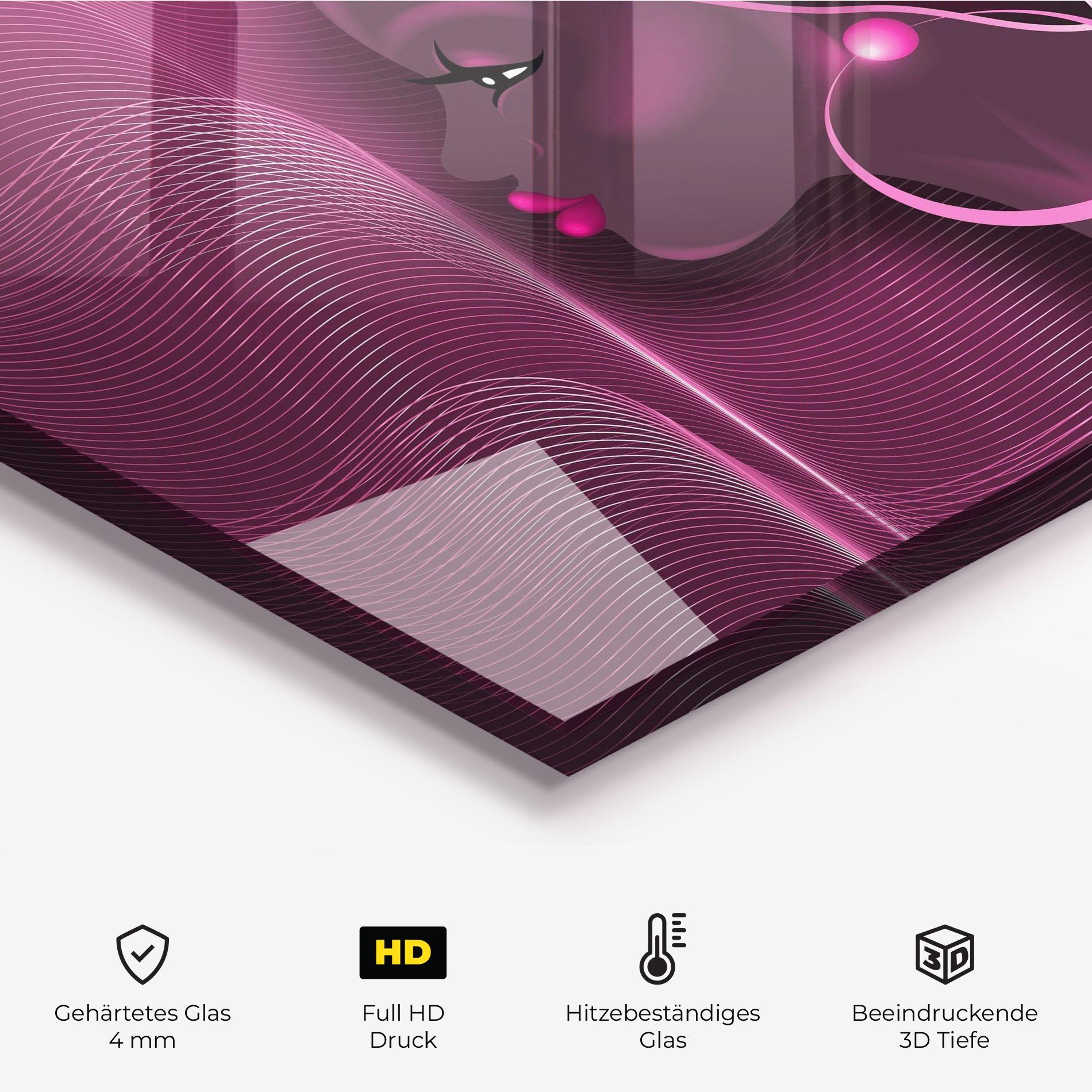 Küchenrückwand Glas African Pink Woman mockup 2