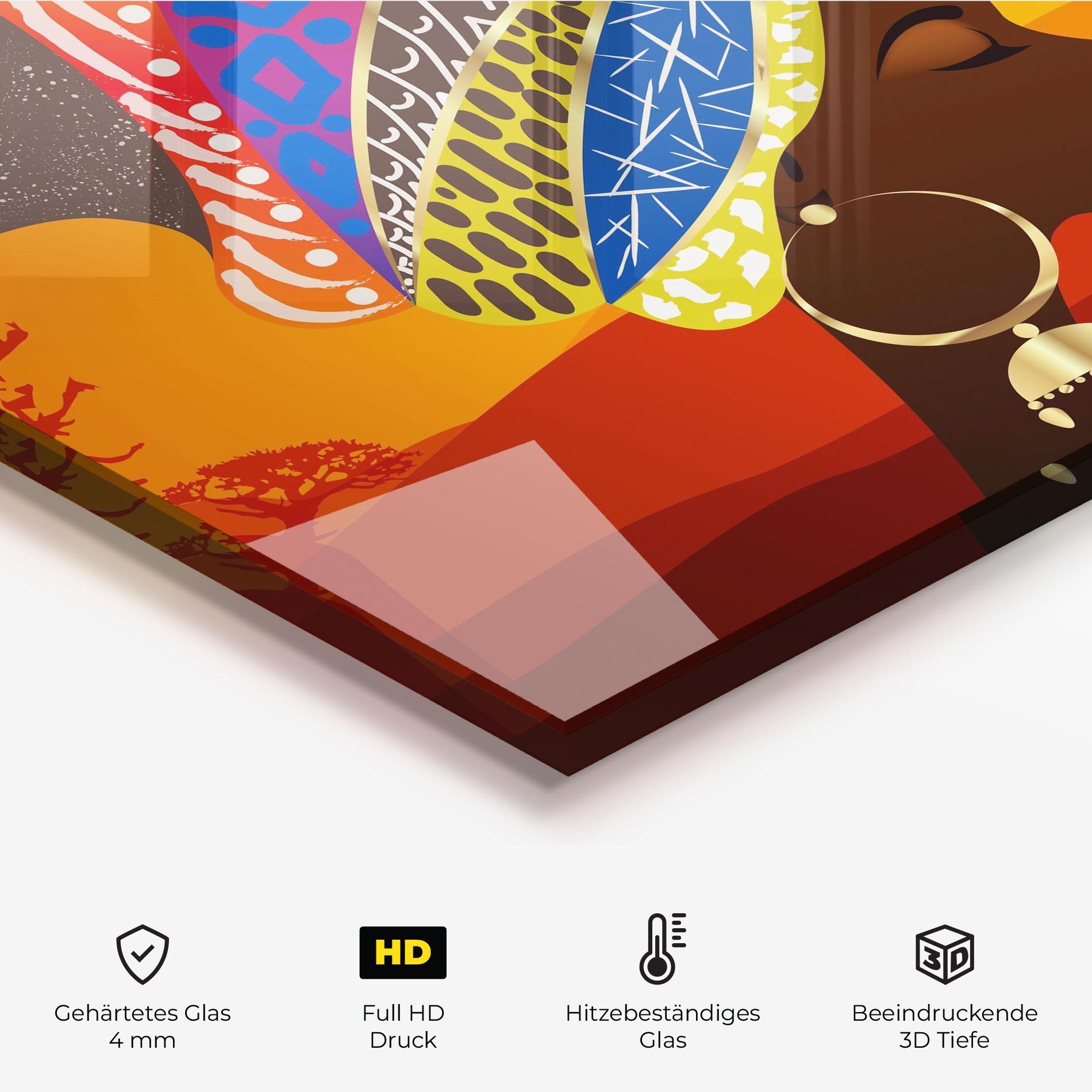 Küchenrückwand Glas African View Woman mockup 2