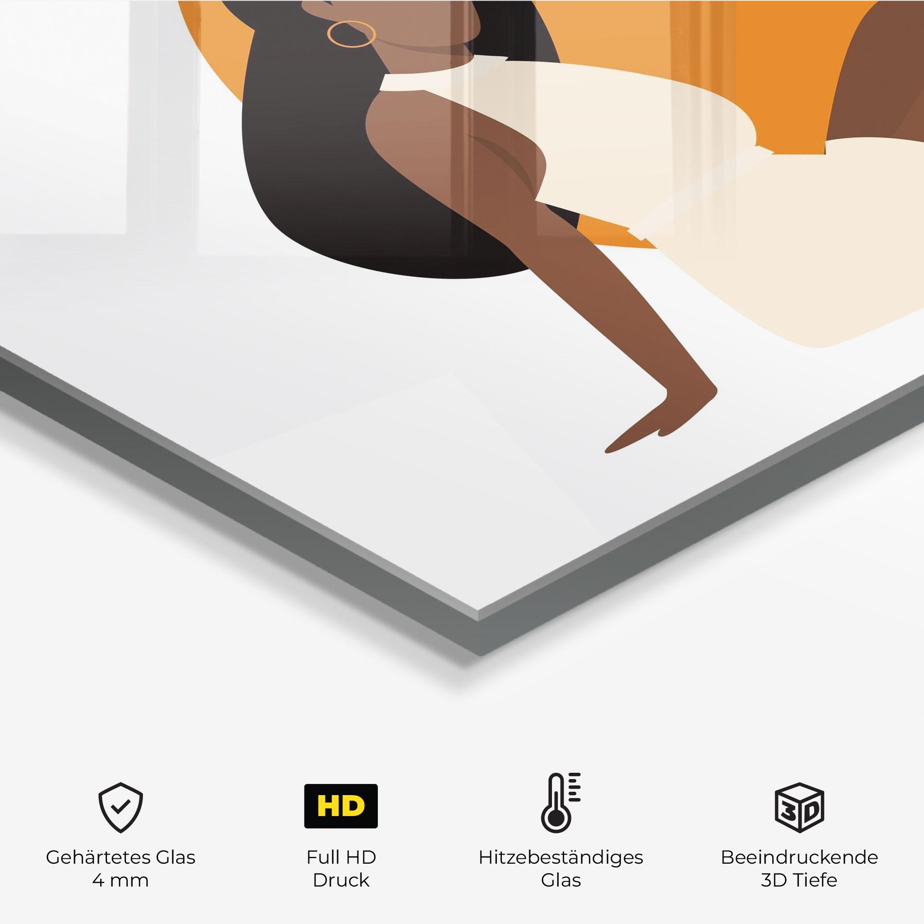 Küchenrückwand Glas African Woman Dress mockup 2