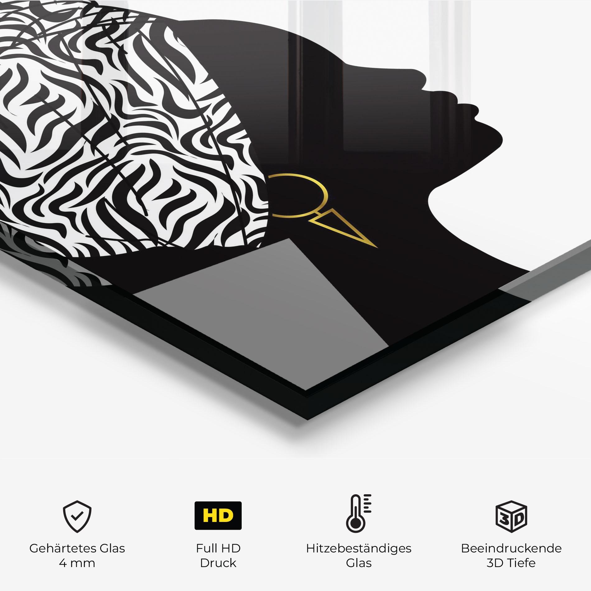 Küchenrückwand Glas African Woman Talk mockup 2