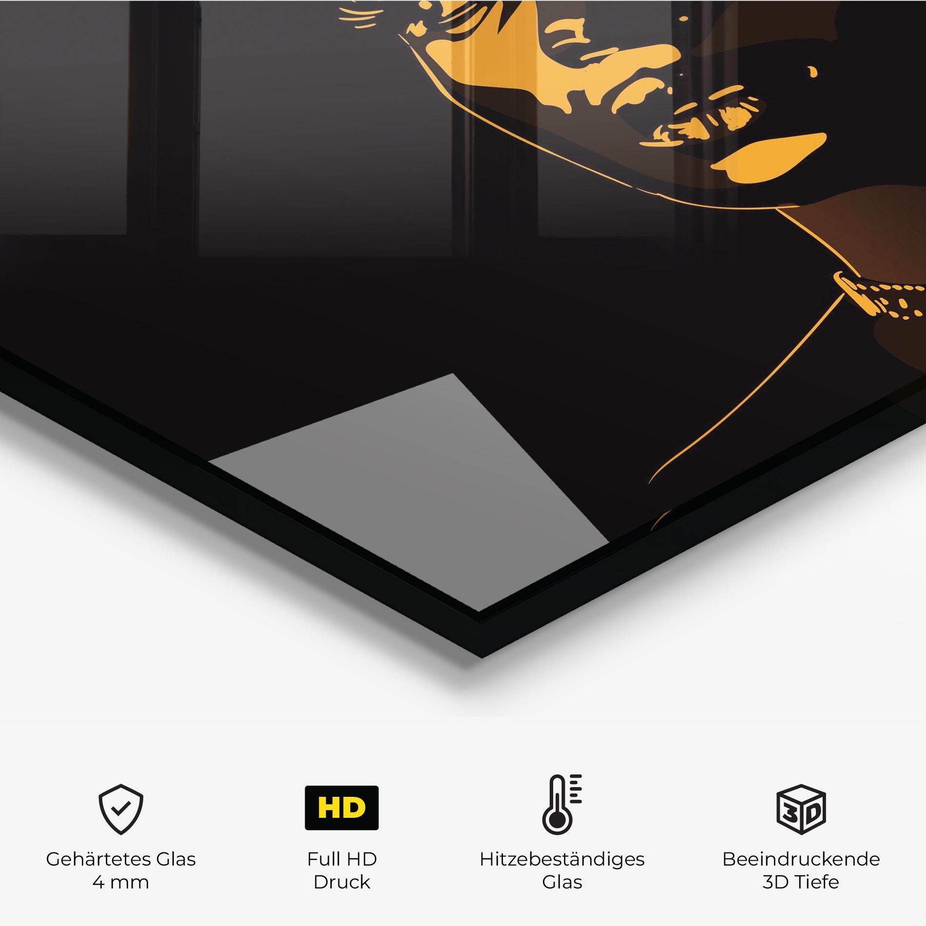 Küchenrückwand Glas African Yellow Light mockup 2